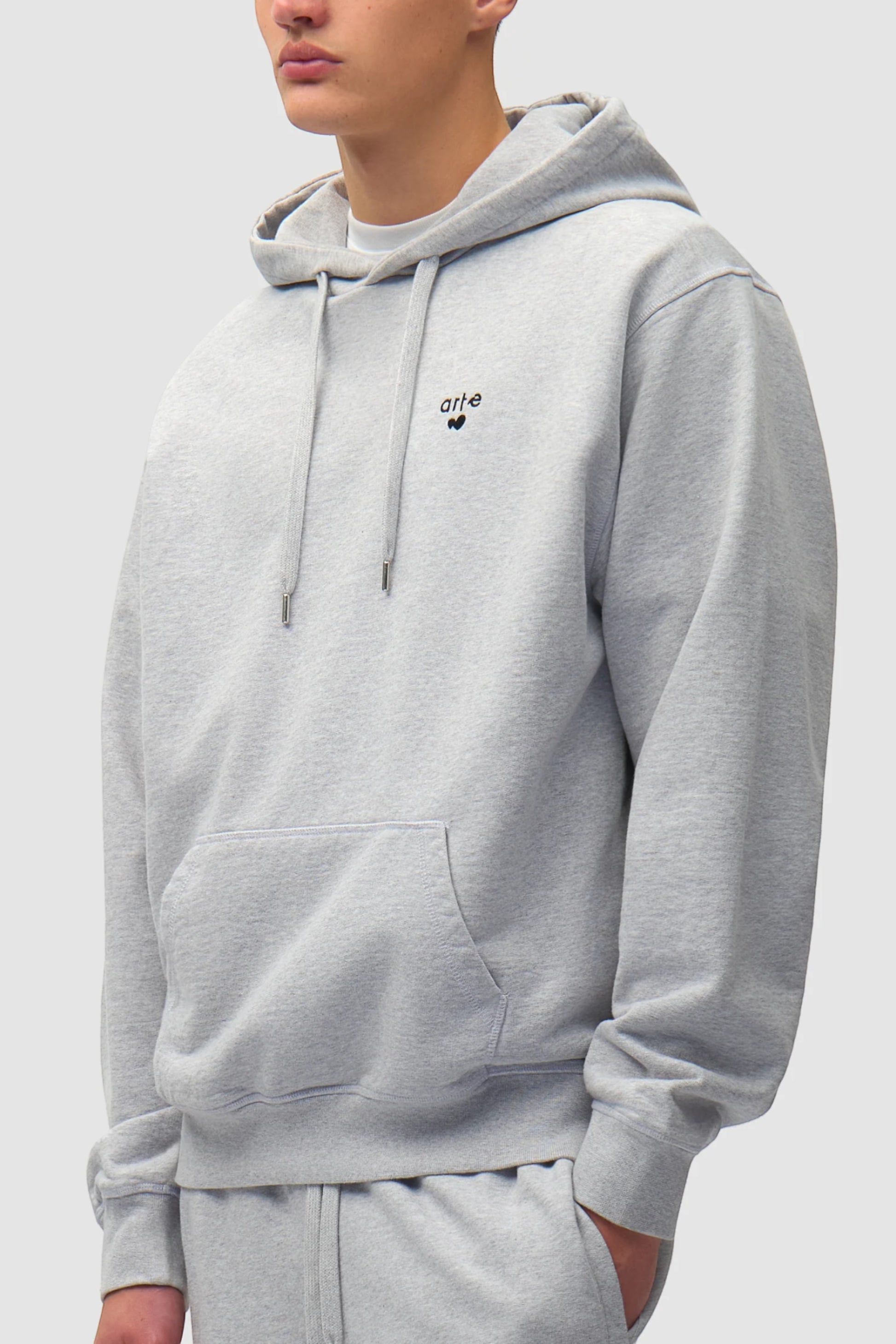 Hoodie Arte Grey - Logo Cœur - Coton Premium Portugal