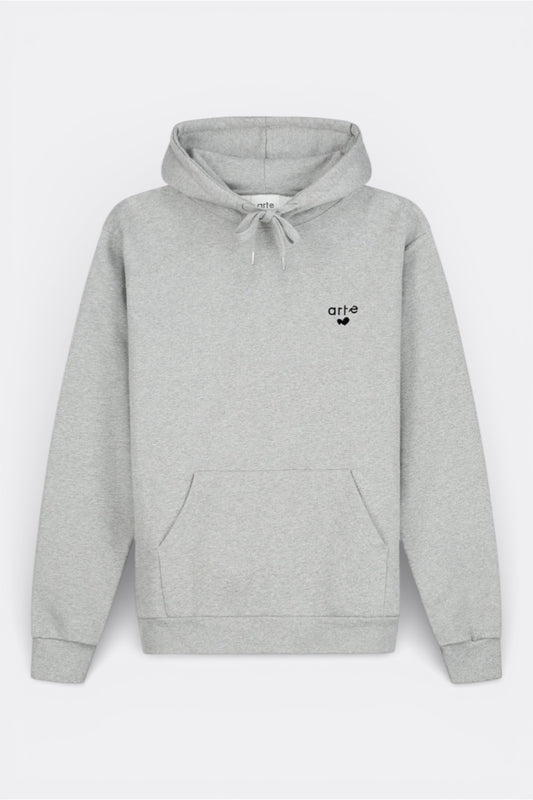 Hoodie Arte Grey - Logo Cœur - Coton Premium Portugal