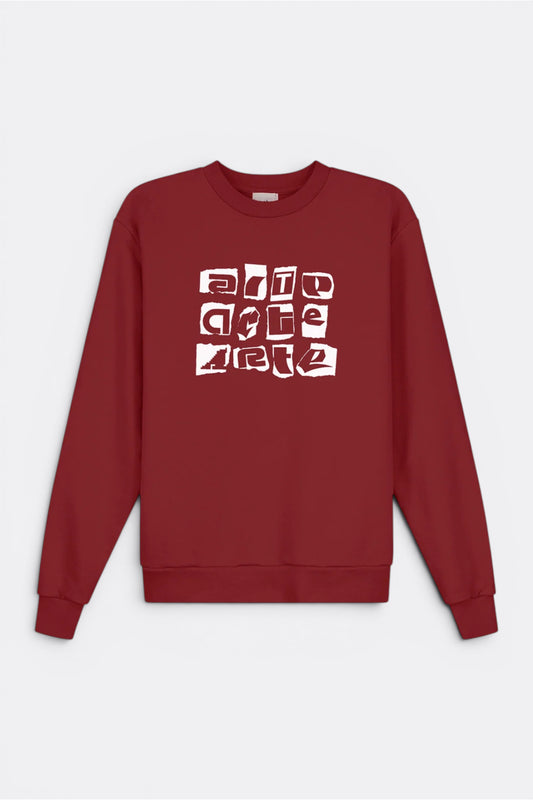 Crewneck Arte Bordeaux - Multi Logo - Coton Premium Portugal