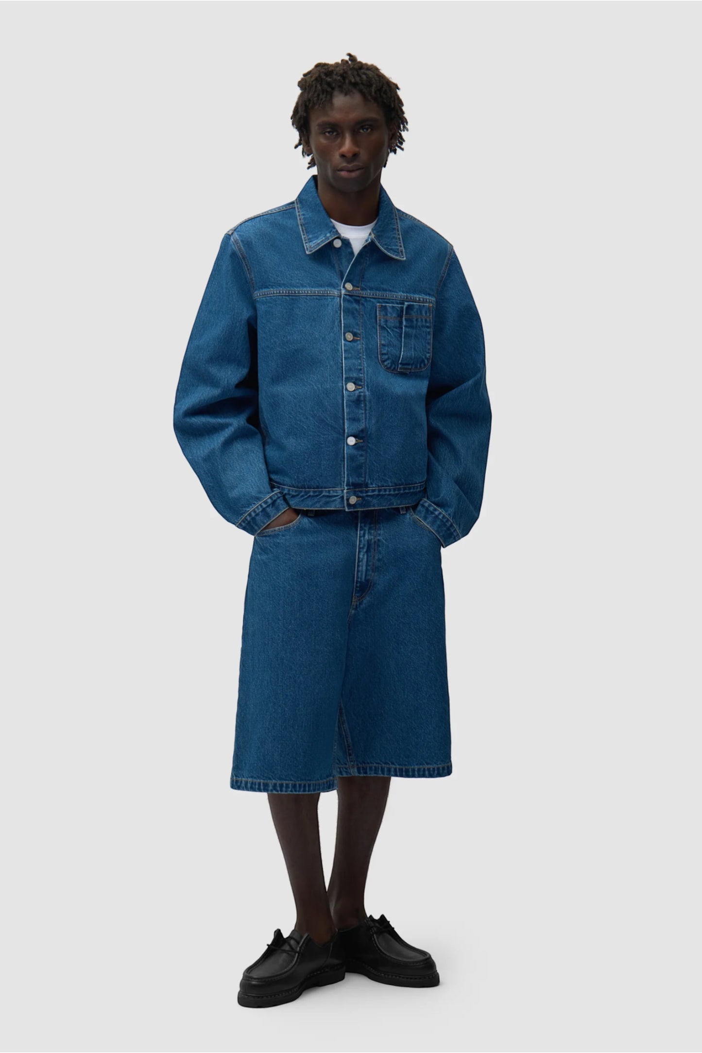 Short Arte Raw Denim - Poche Ronde - Coton Premium Portugal