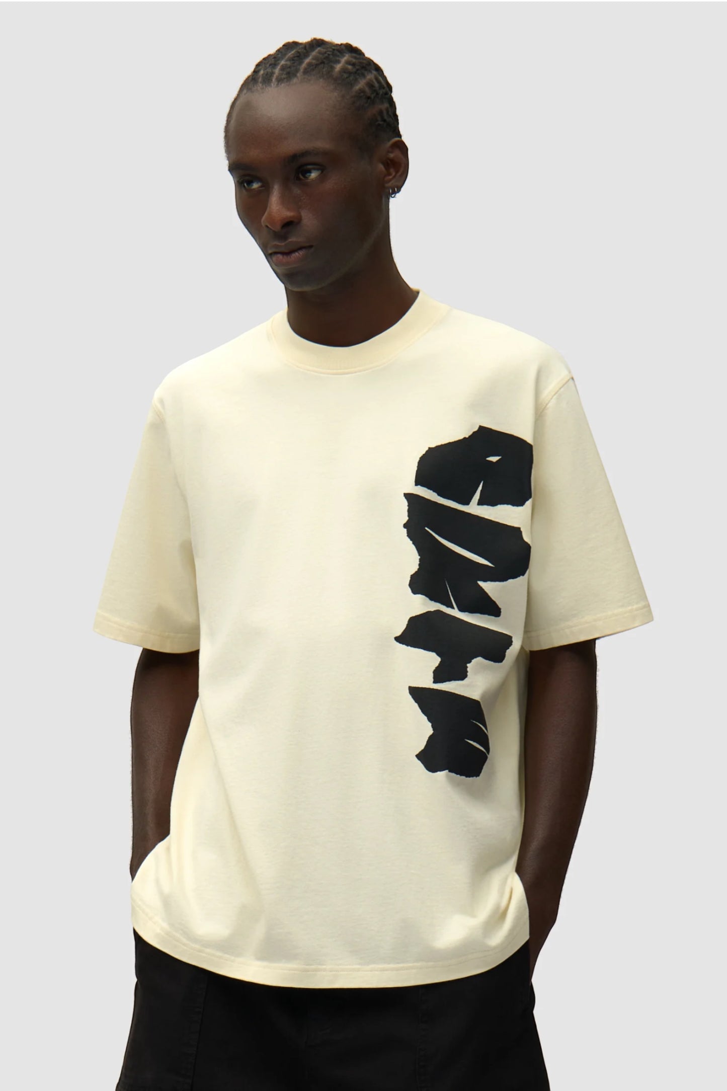 ARTE Side Logo T-Shirt Cream | T-Shirt Coton Premium Logo Latéral