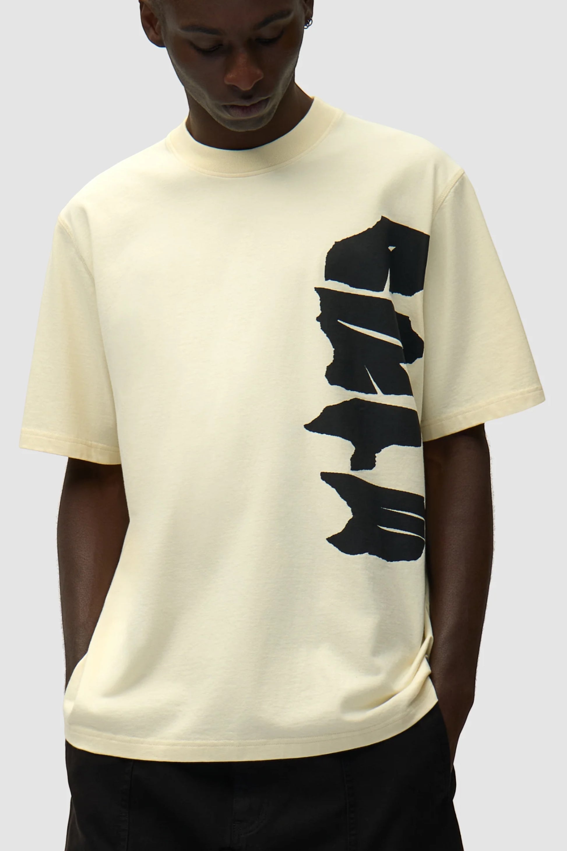 ARTE Side Logo T-Shirt Cream | T-Shirt Coton Premium Logo Latéral