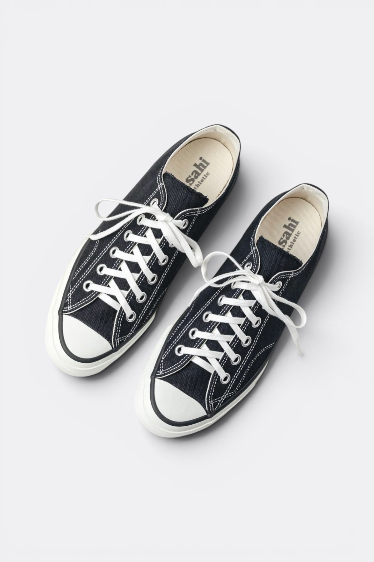 Asahi Shoes Athletic 046 Black | Sneaker Canvas Semelle Vulcanisée Made in Japan | Edgar Bdx