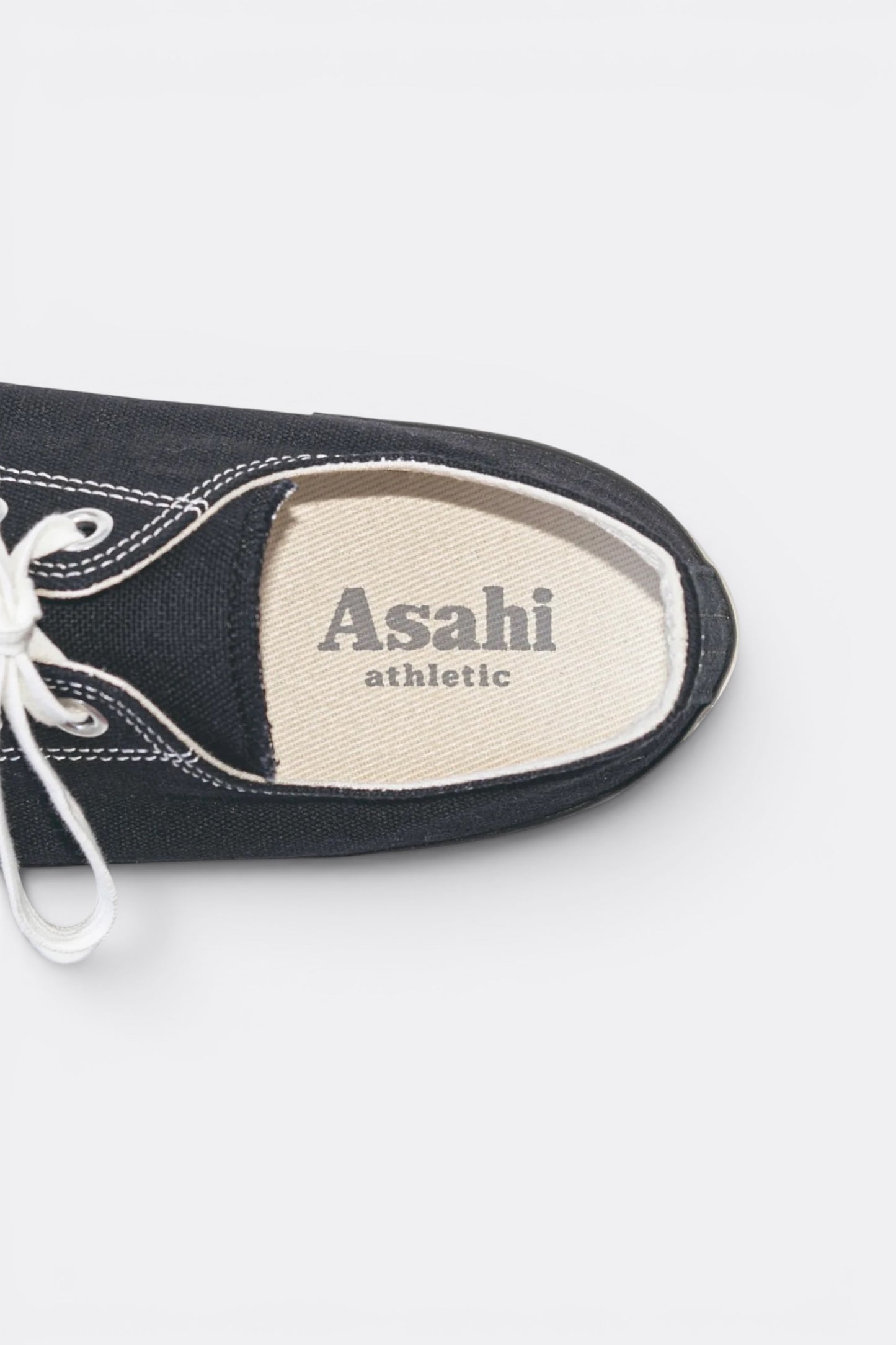 Asahi Shoes Athletic 046 Black | Sneaker Canvas Semelle Vulcanisée Made in Japan | Edgar Bdx