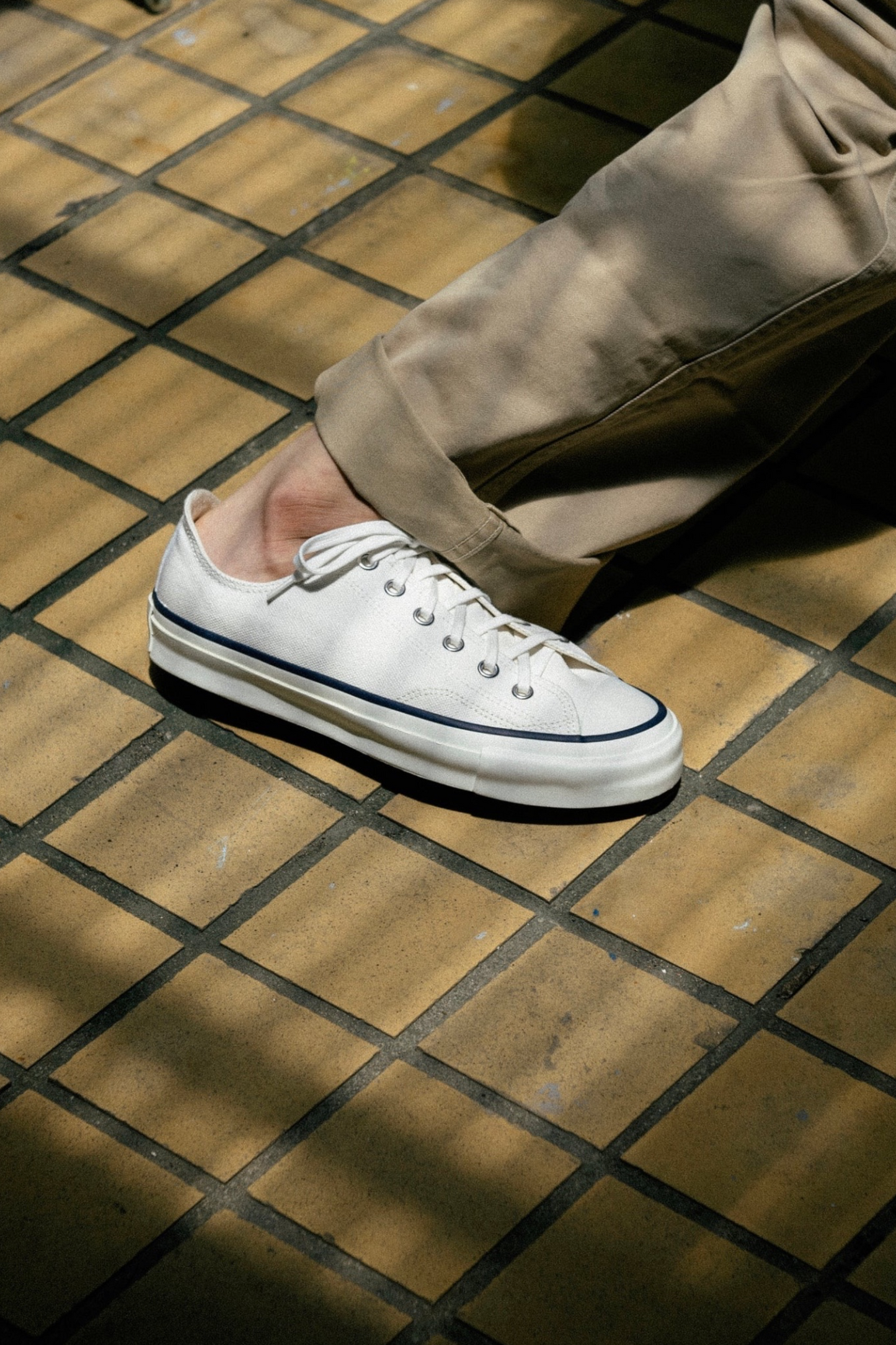 Asahi Shoes Athletic 046 White | Sneaker Canvas Semelle Vulcanisée Made in Japan | Edgar Bdx