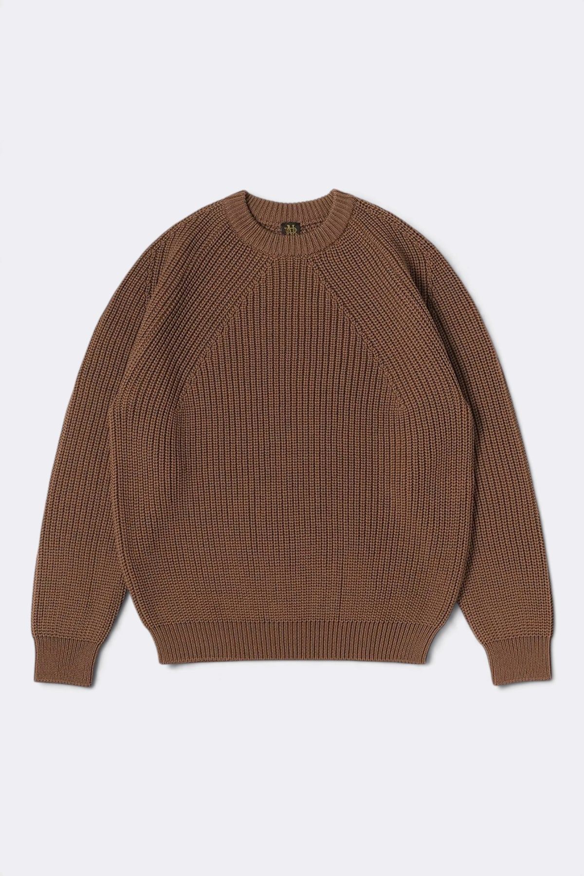 BATONER Signature Crew Neck Camel | Pull Mérinos | Edgar Bdx