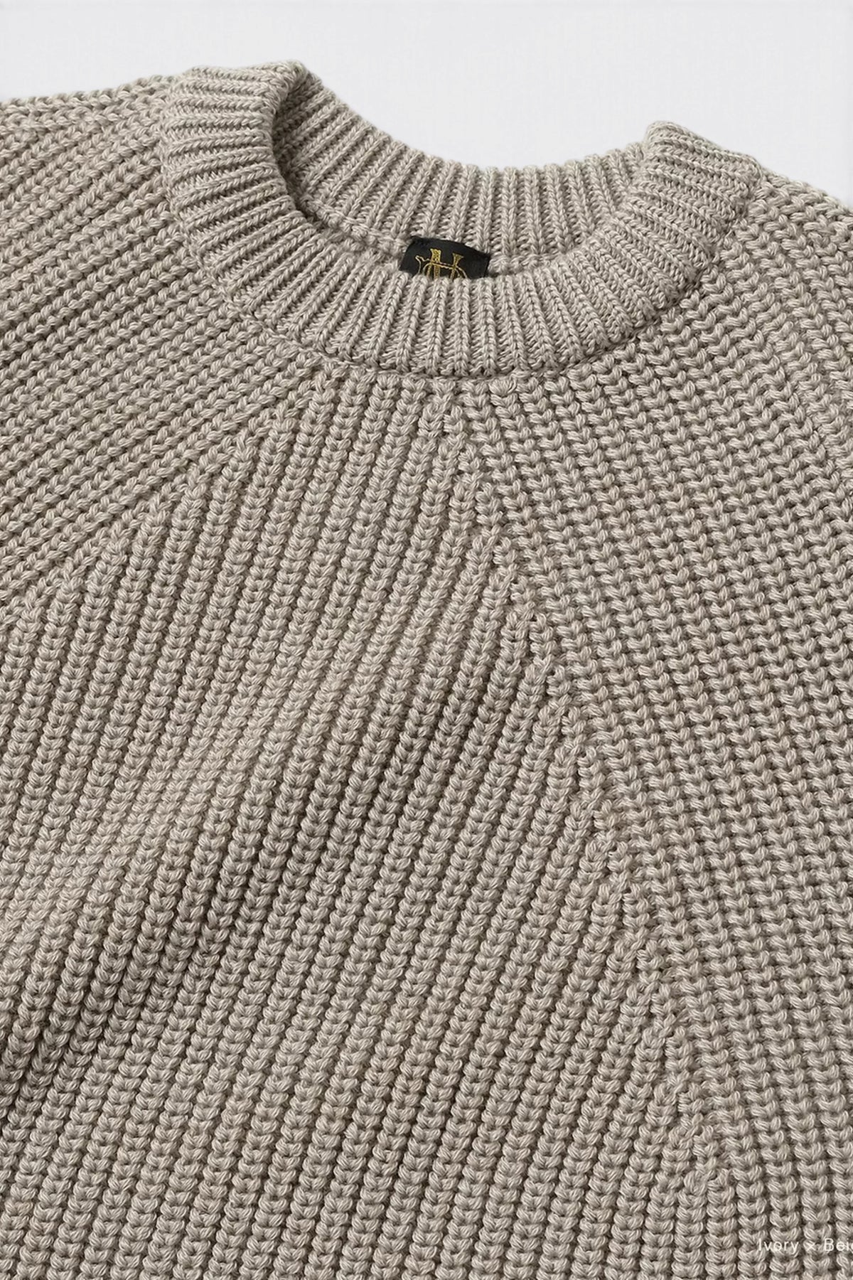 BATONER Signature Crew Neck Gray | Pull Mérinos | Edgar Bdx