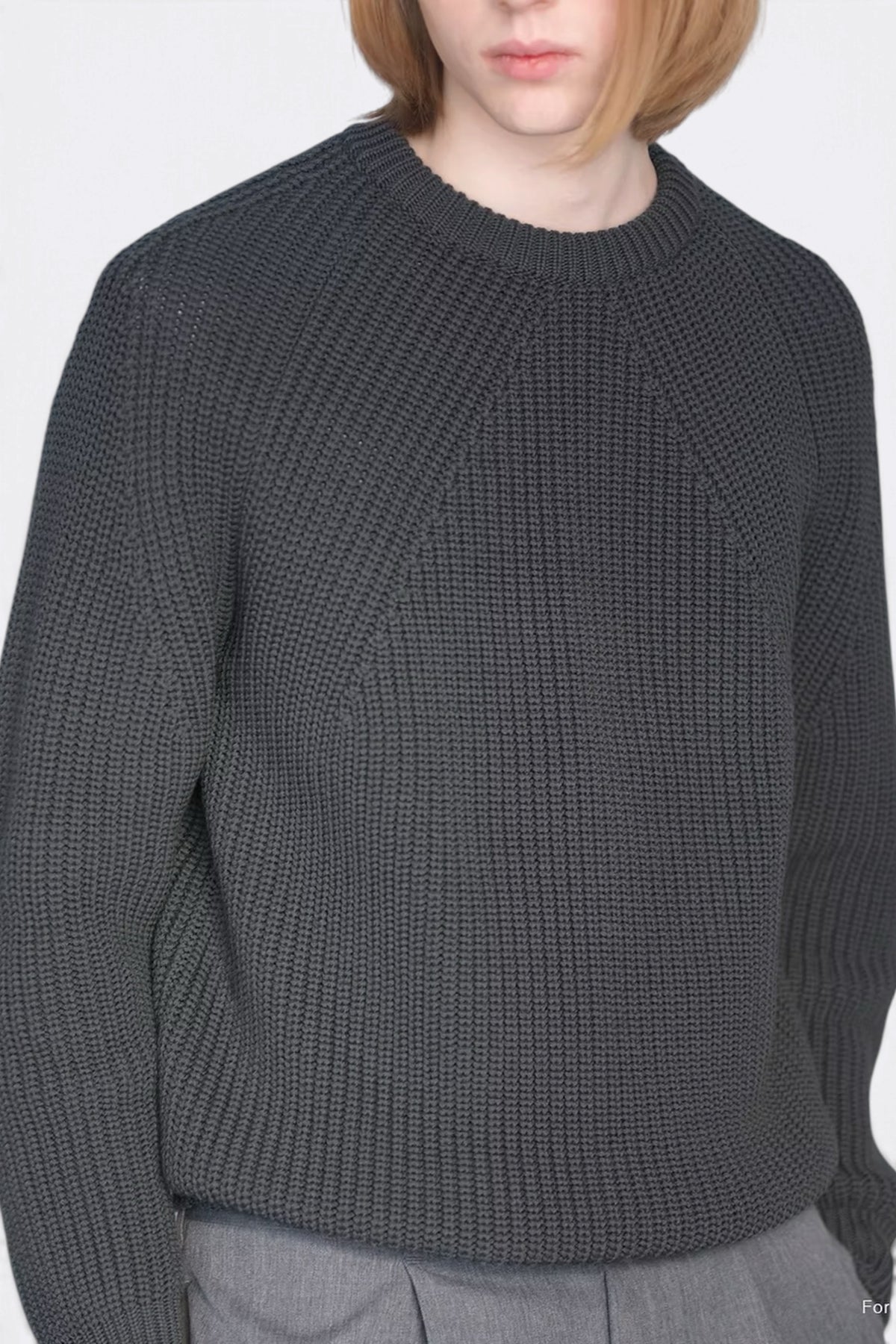 BATONER Signature Crew Neck Gray | Pull Mérinos | Edgar Bdx