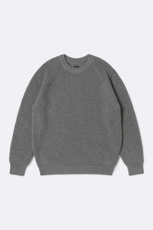 BATONER Signature Crew Neck Melange Gray | Pull Mérinos | Edgar Bdx