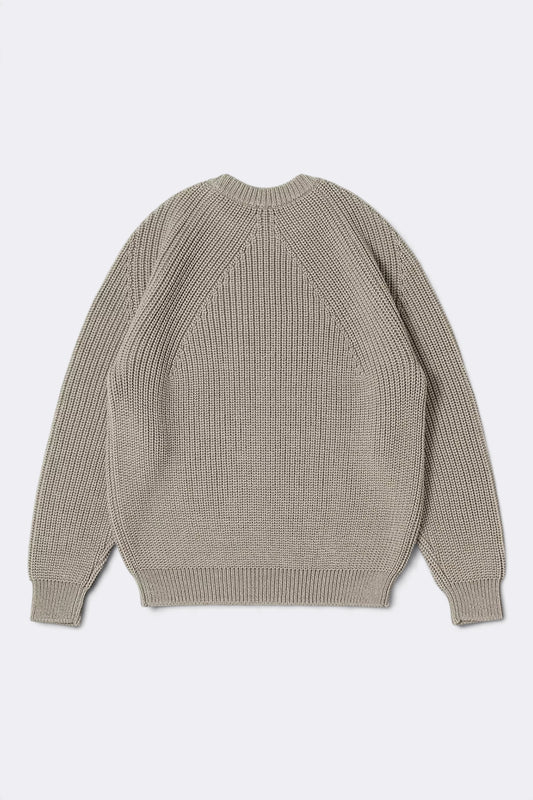 BATONER Signature Crew Neck Oatmeal | Pull Mérinos | Edgar Bdx