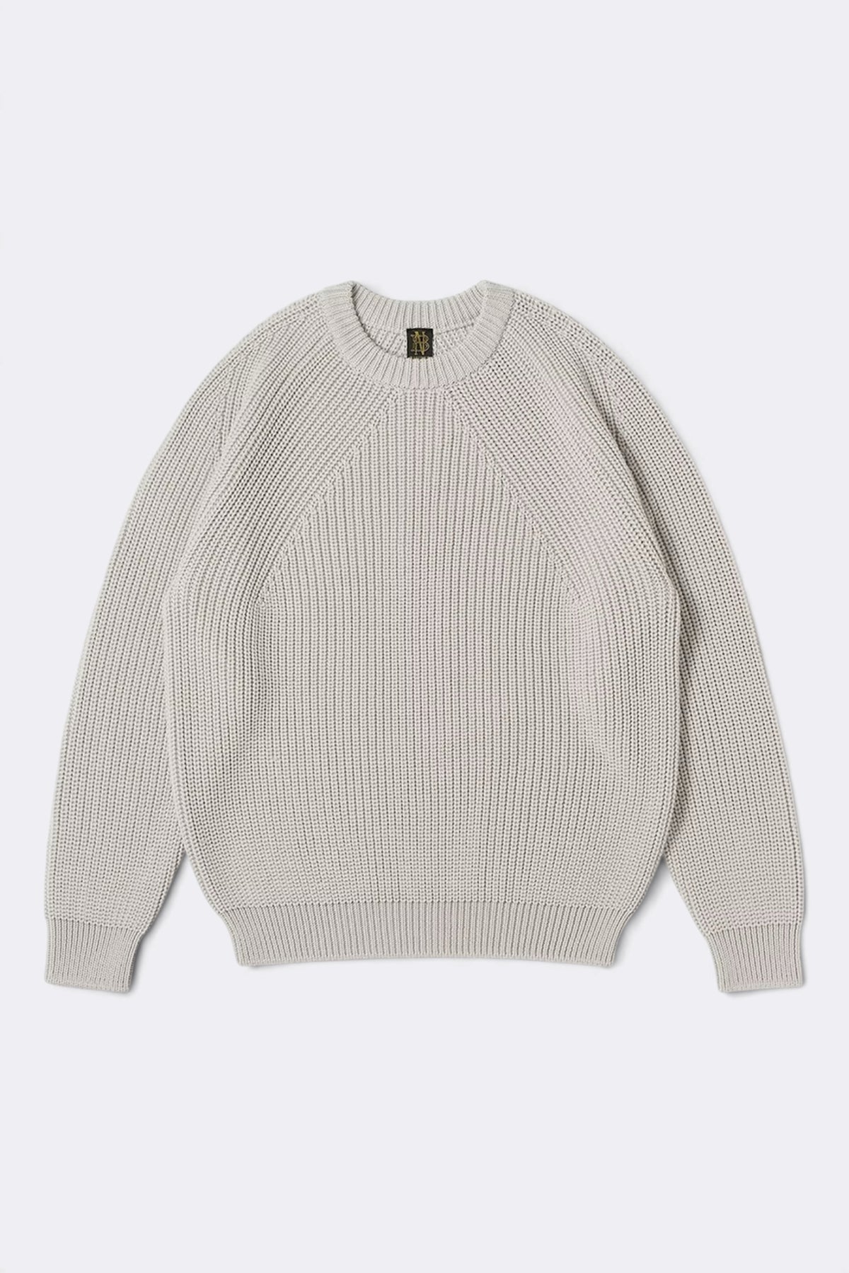 BATONER Signature Crew Neck Oatmeal | Pull Mérinos | Edgar Bdx