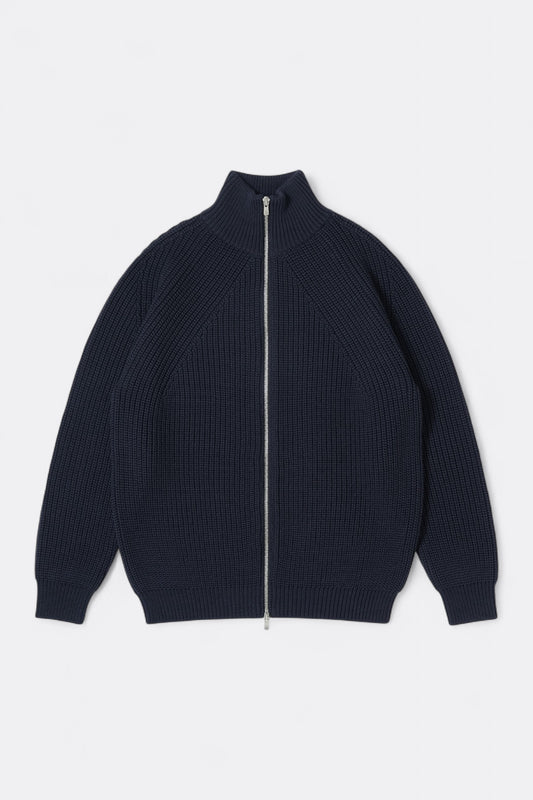 BATONER Signature Drivers Knit Navy | Veste Mérinos | Edgar Bdx