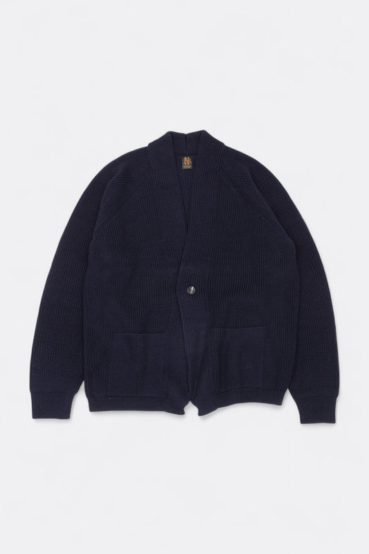 BATONER Waso 1 Button Cardigan Navy | Cardigan Mérinos | Edgar Bdx
