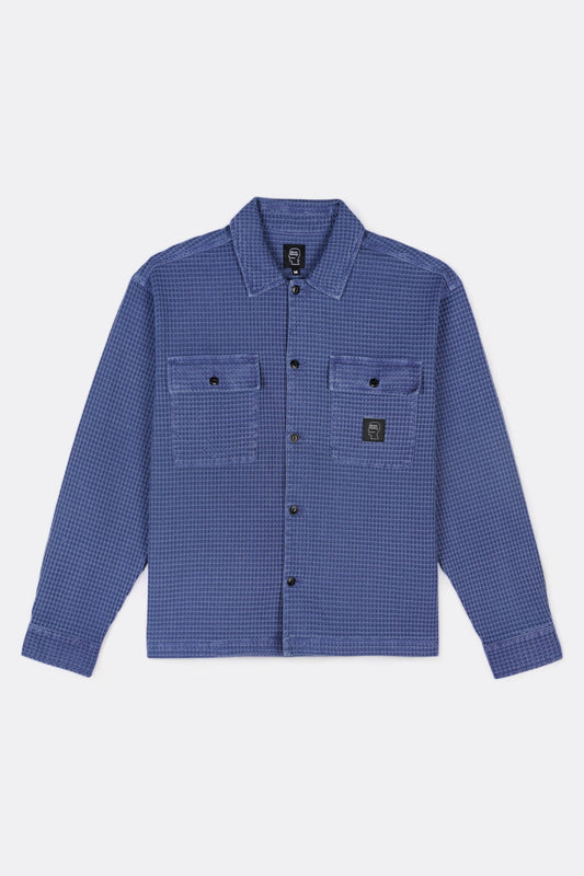 Brain Dead - Waffle Button Front Shirt (Blueberry)