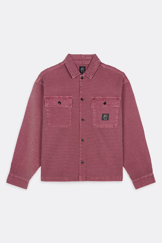 Brain Dead - Waffle Button Front Shirt (Raspberry)