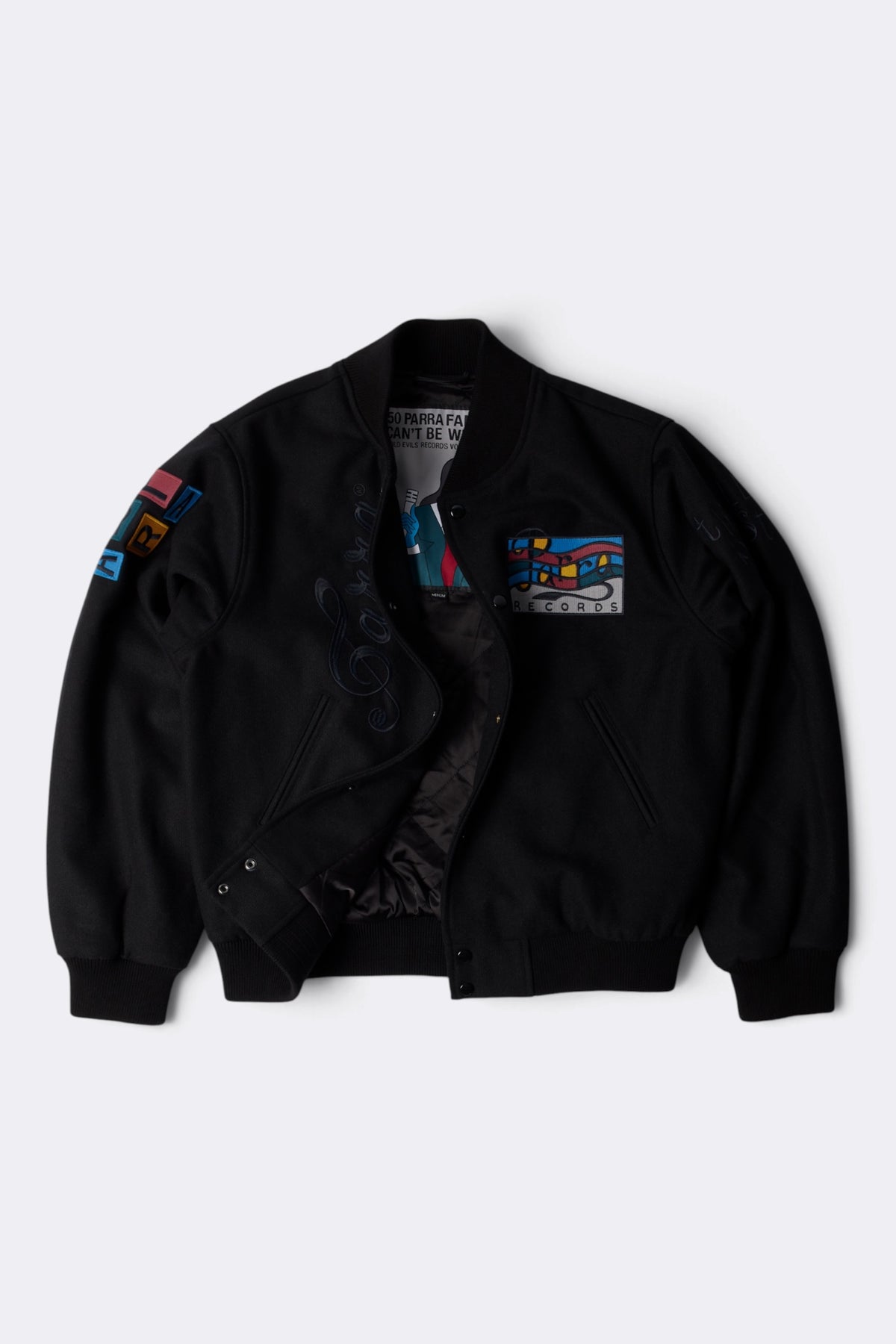 BY PARRA All The Best Varsity Jacket Black | Edgar Bdx