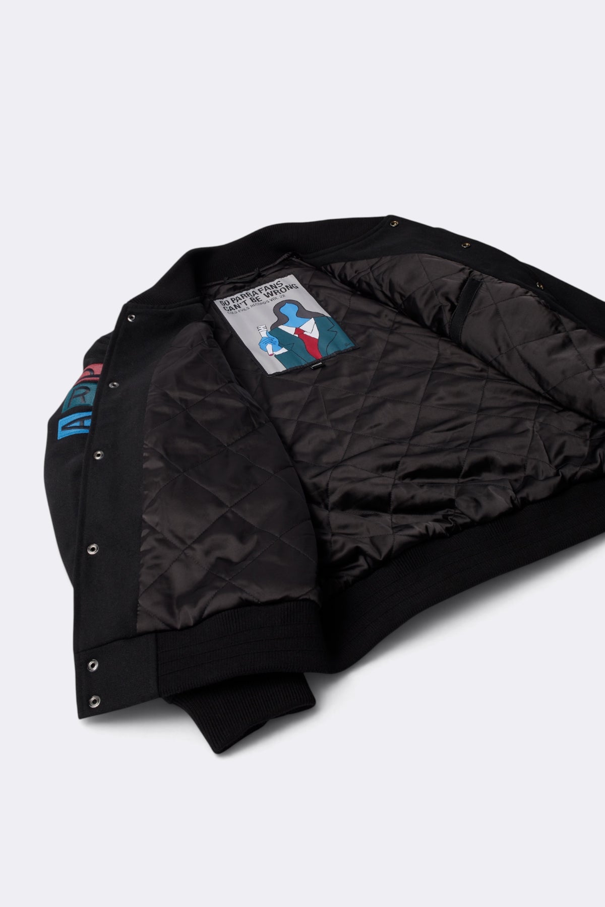BY PARRA All The Best Varsity Jacket Black | Edgar Bdx