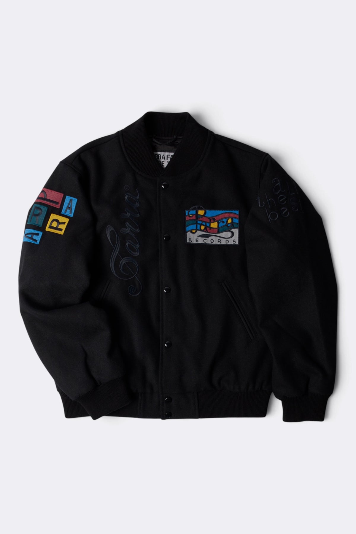 BY PARRA All The Best Varsity Jacket Black | Edgar Bdx