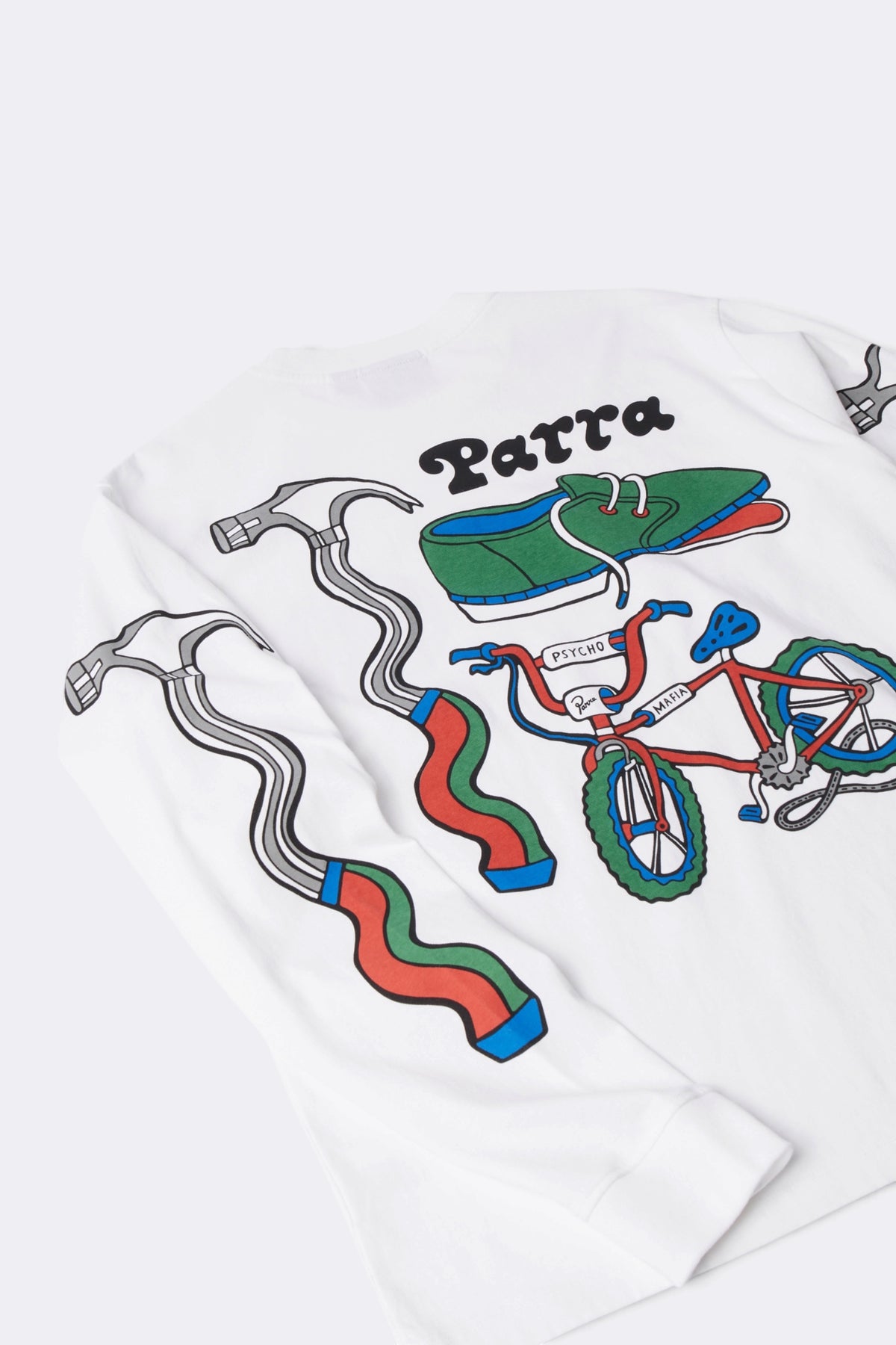 BY PARRA Bike Hammer Long Sleeve T-Shirt White | Edgar Bdx