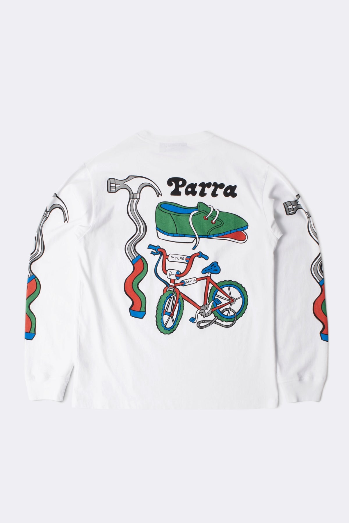 BY PARRA Bike Hammer Long Sleeve T-Shirt White | Edgar Bdx