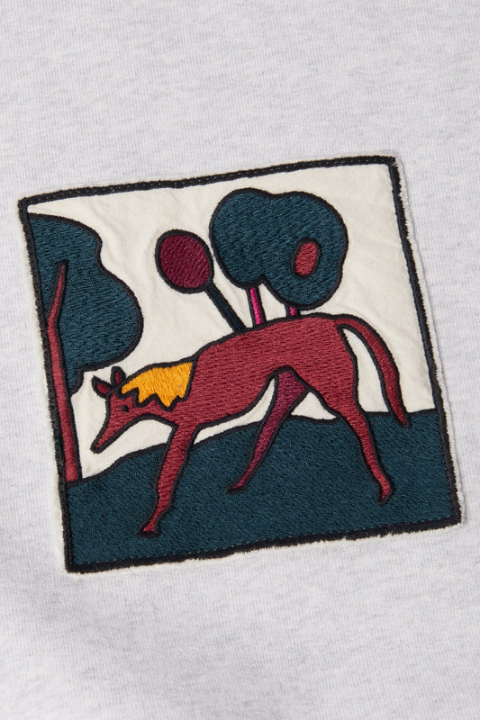 BY PARRA Long Lost Leg Crewneck Heather Grey | Sweatshirt Premium | Edgar Bdx