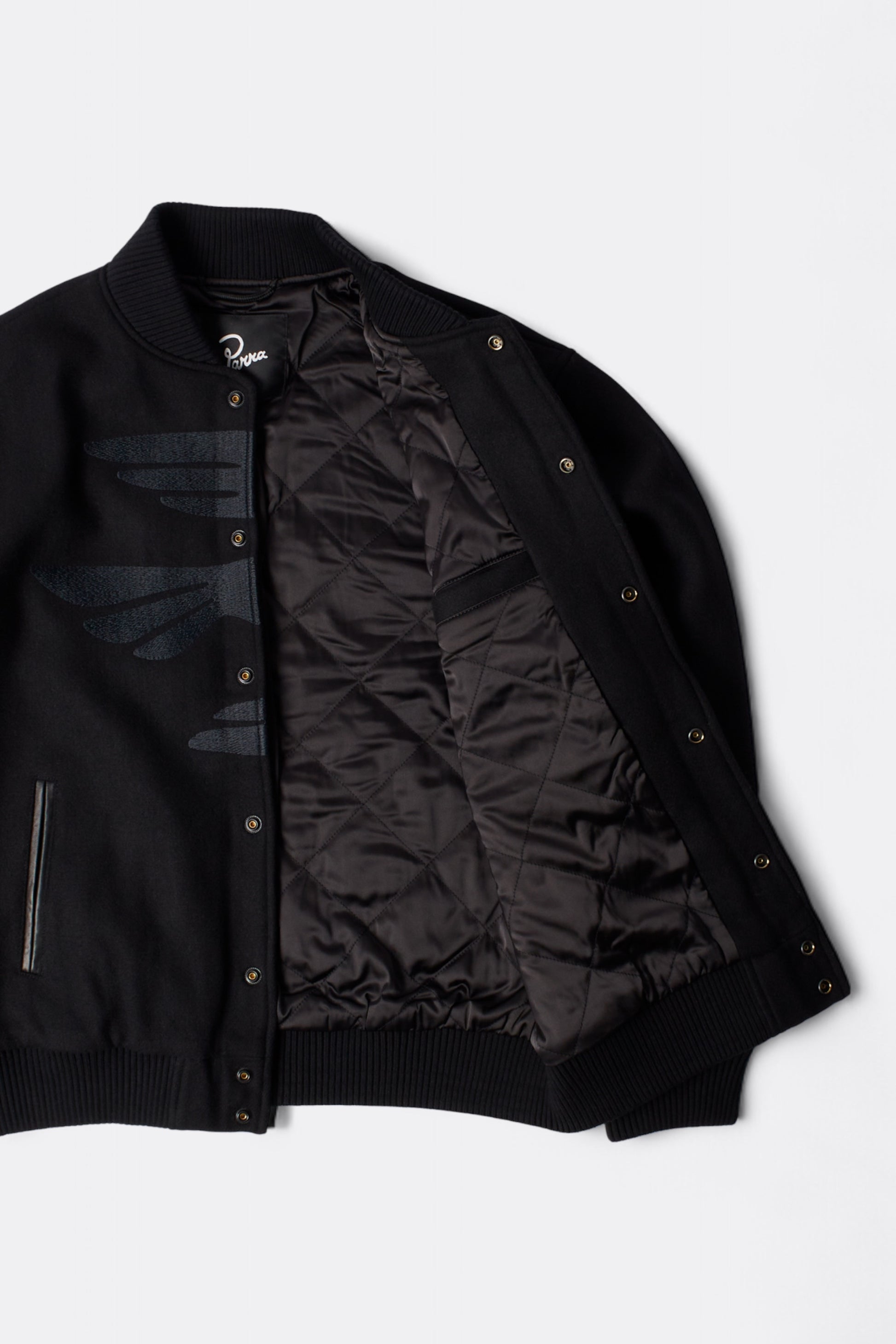 By Parra - Not Movie Quality Varsity Jacket (Black)