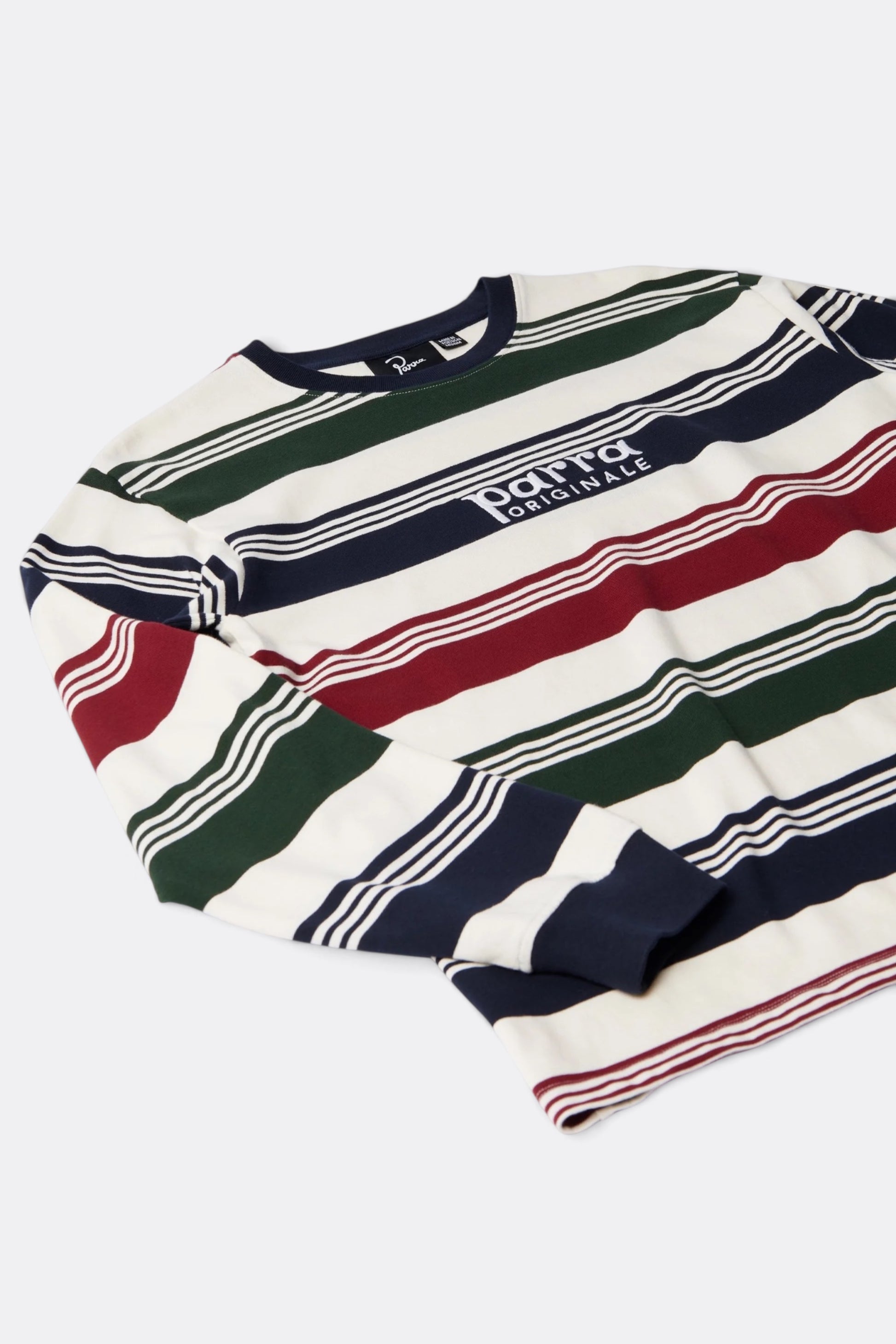 BY PARRA Original Stripe Long Sleeve T-Shirt Pine Green | T-Shirt Coton Rayé | Edgar Bdx