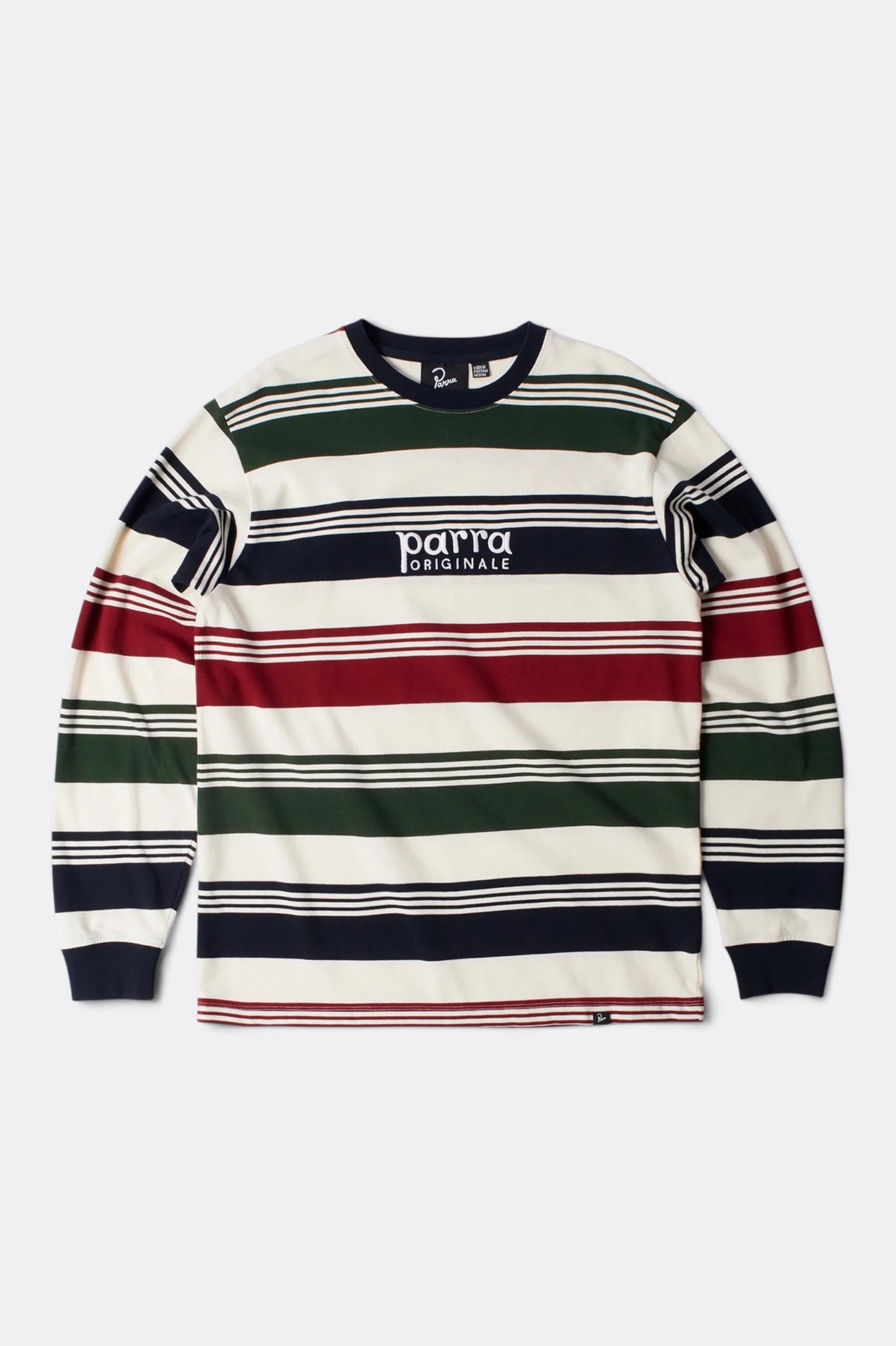 BY PARRA Original Stripe Long Sleeve T-Shirt Pine Green | T-Shirt Coton Rayé | Edgar Bdx