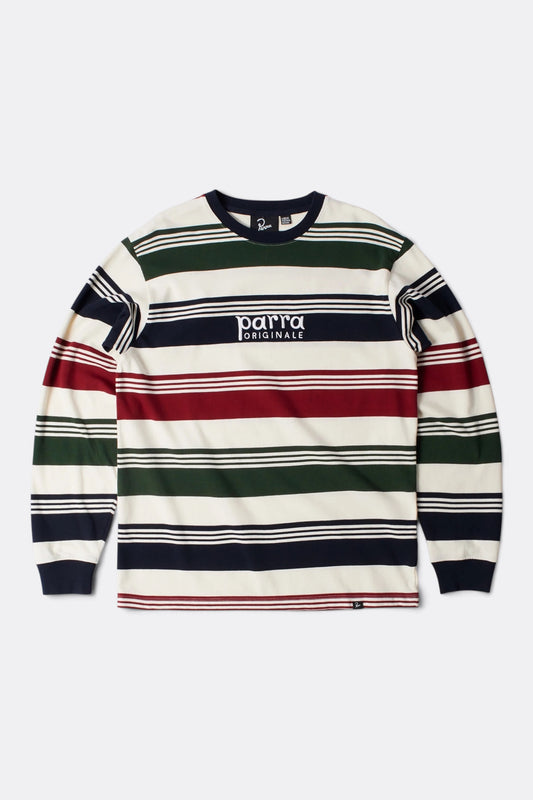BY PARRA Original Stripe Long Sleeve T-Shirt Pine Green | T-Shirt Coton Rayé | Edgar Bdx