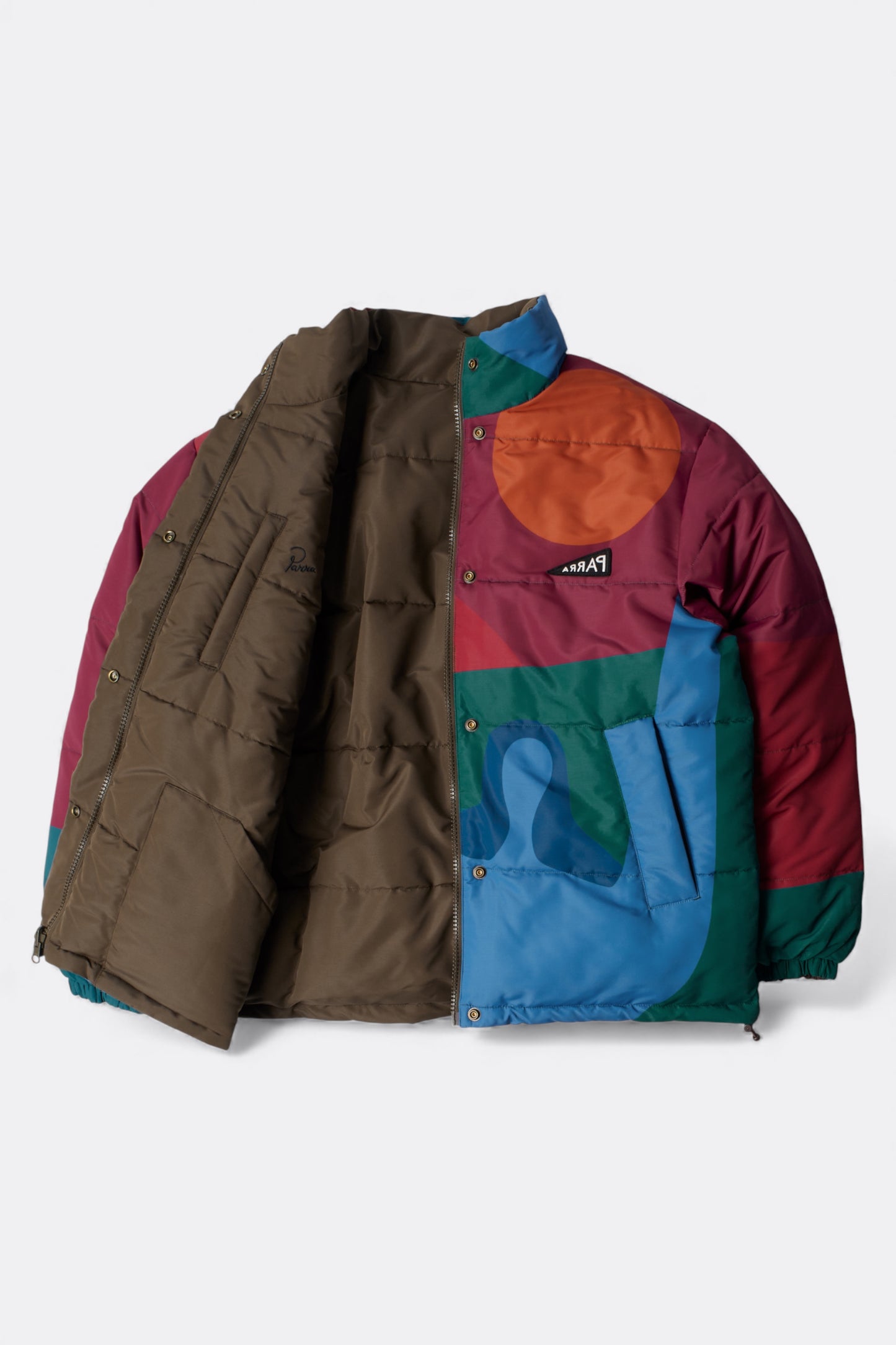 By Parra - Protect The Sun Reversible Puffer Jacket (Brown)