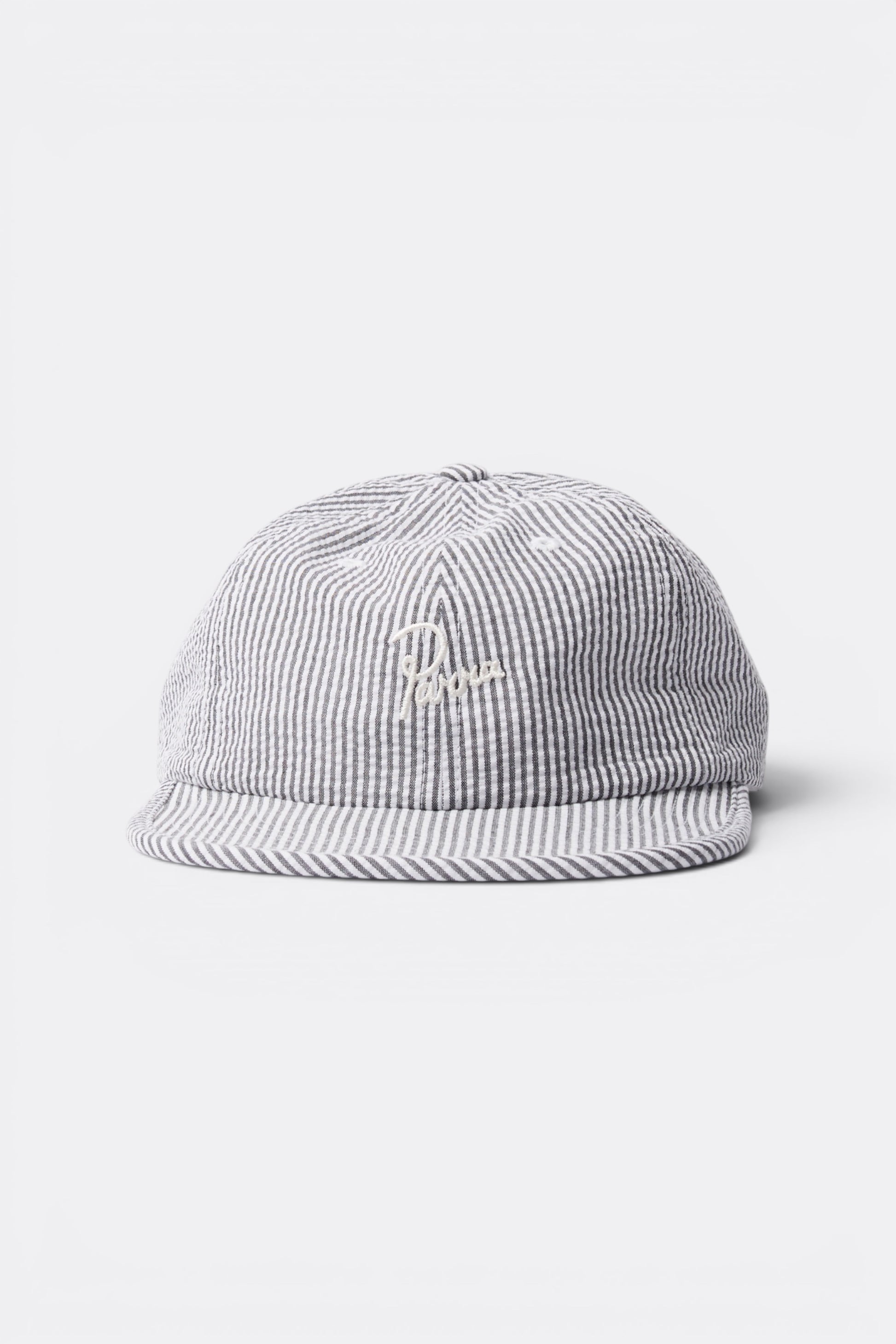 By Parra Signature 6 Panels Hat Black | Casquette seersucker Coton Californie | Edgar Bdx