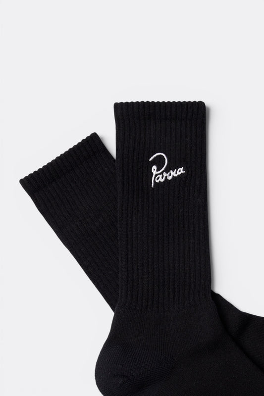By Parra Signature Crew Socks Black | Chaussettes Tricot Tokyo | Edgar Bdx