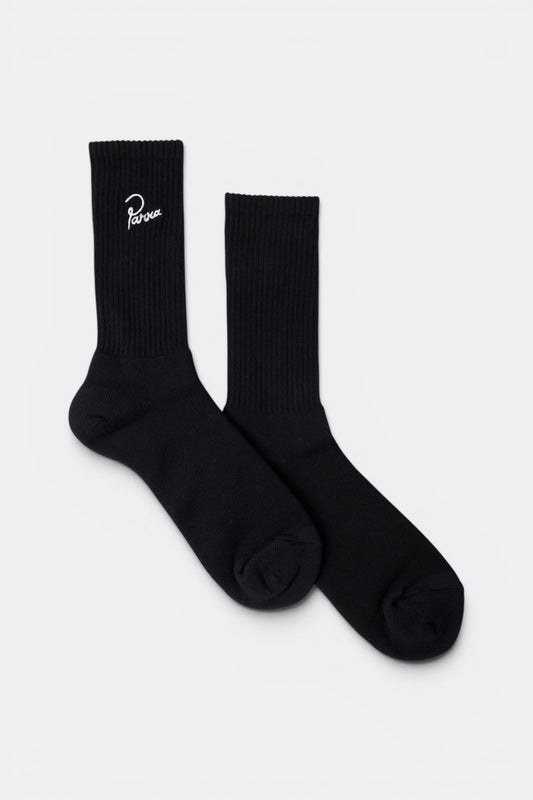 By Parra Signature Crew Socks Black | Chaussettes Tricot Tokyo | Edgar Bdx