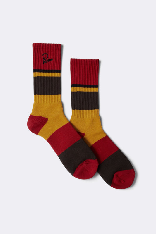 BY PARRA Signature Striped Crew Socks Dark Red | Edgar Bdx