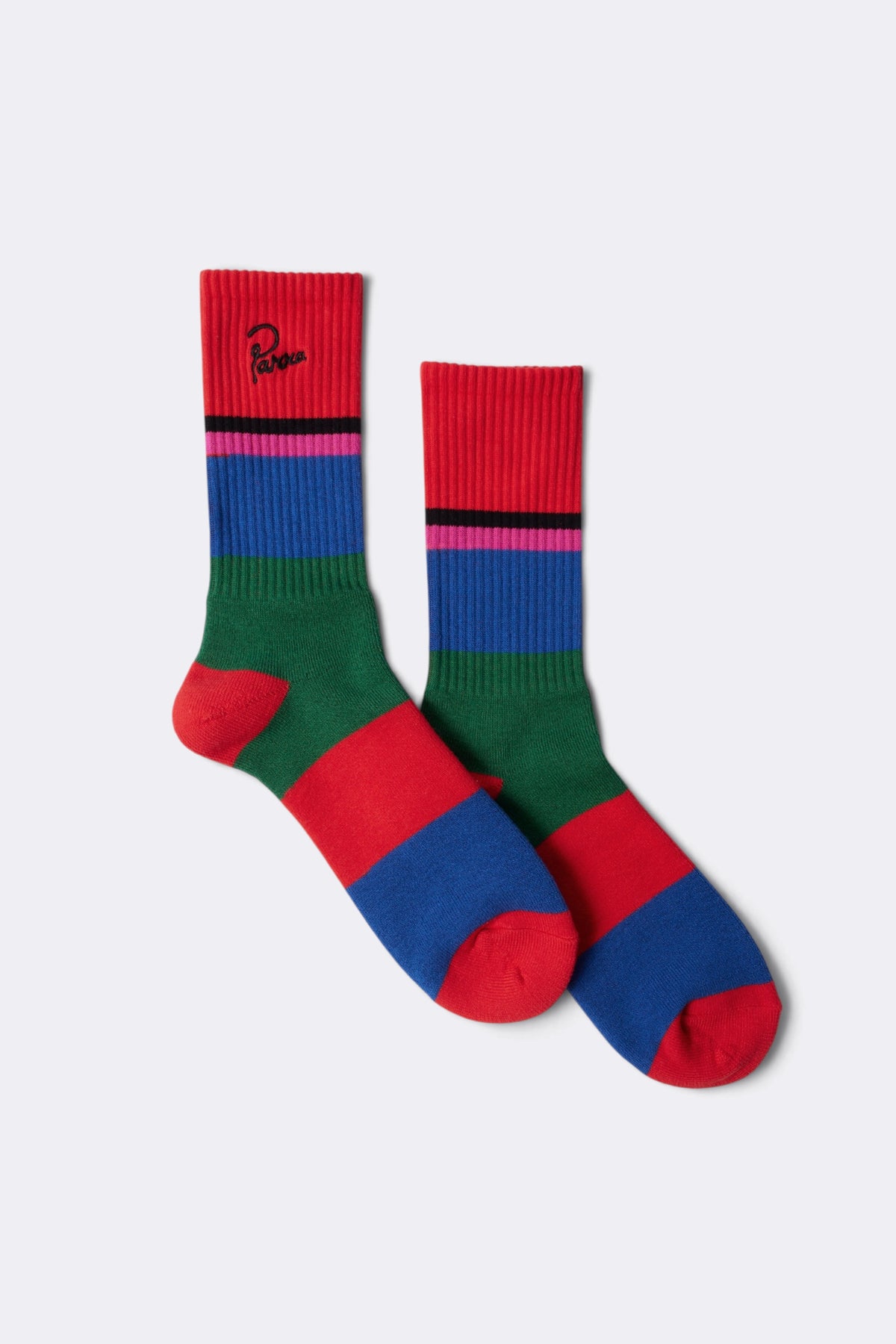 BY PARRA Signature Striped Crew Socks Red | Edgar Bdx