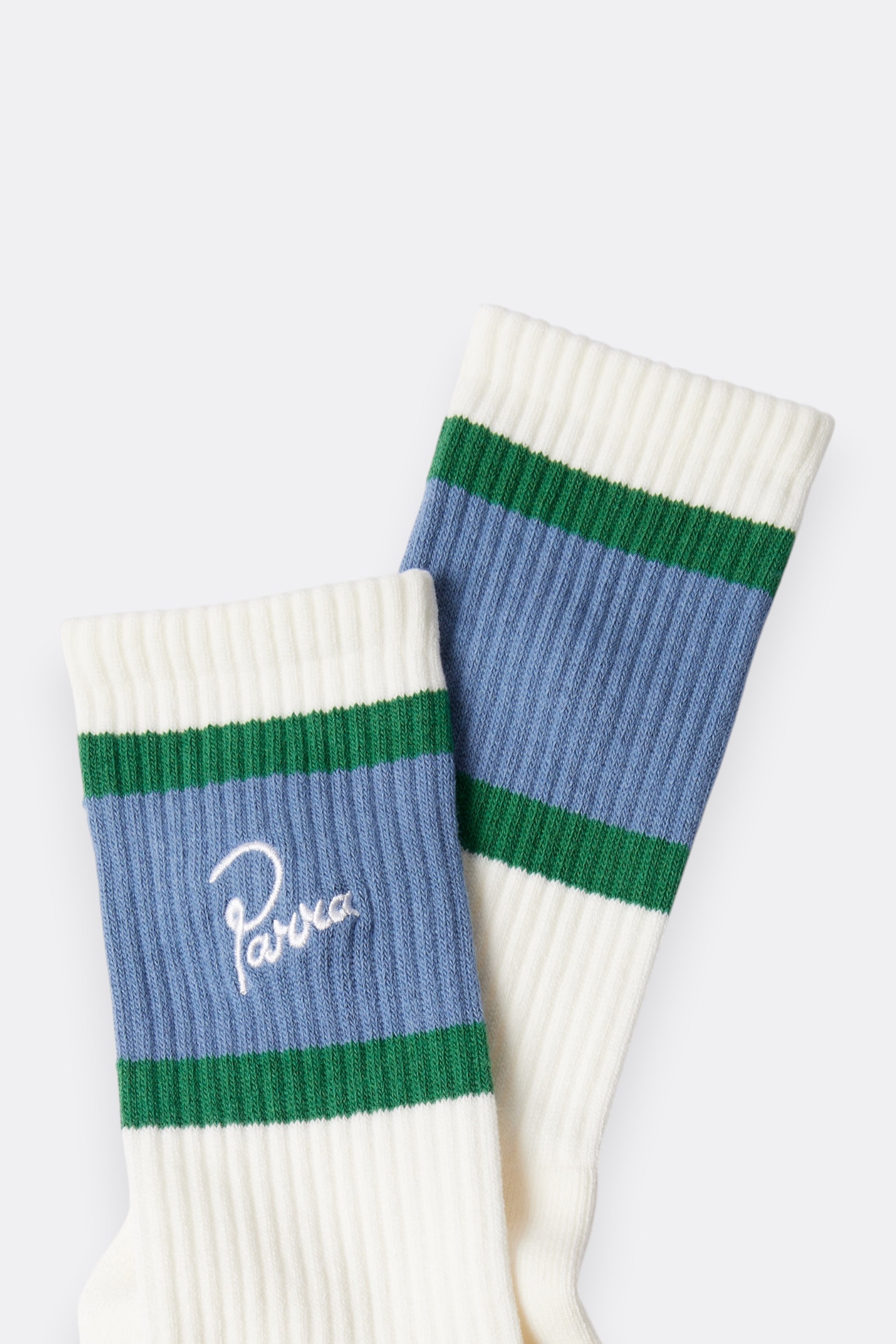By Parra Signature Striped Crew Socks White | Chaussettes Tricot Tokyo | Edgar Bdx