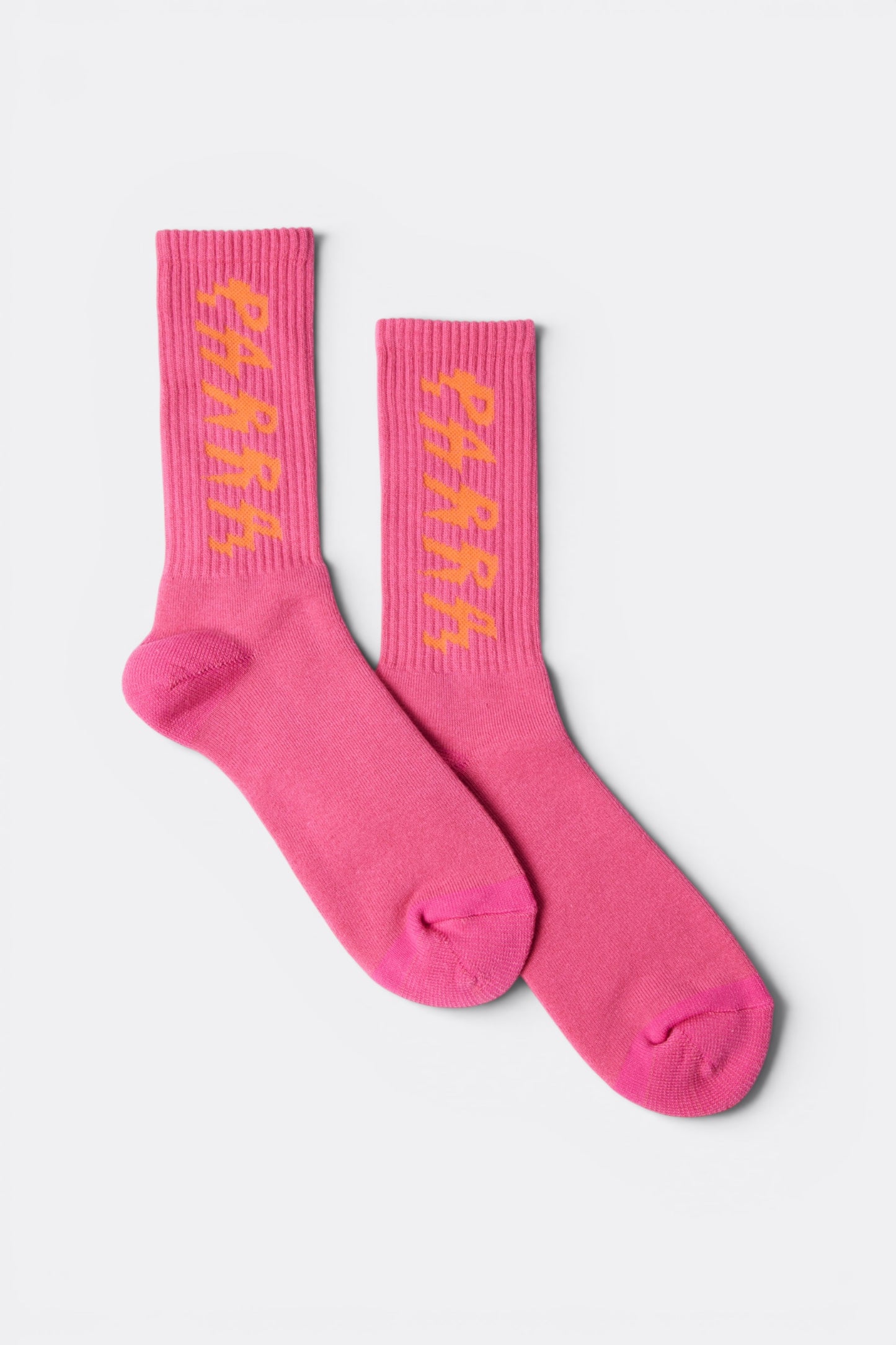 By Parra Spiked Logo Crew Socks Pink | Chaussettes Tricot Tokyo Vintage | Edgar Bdx