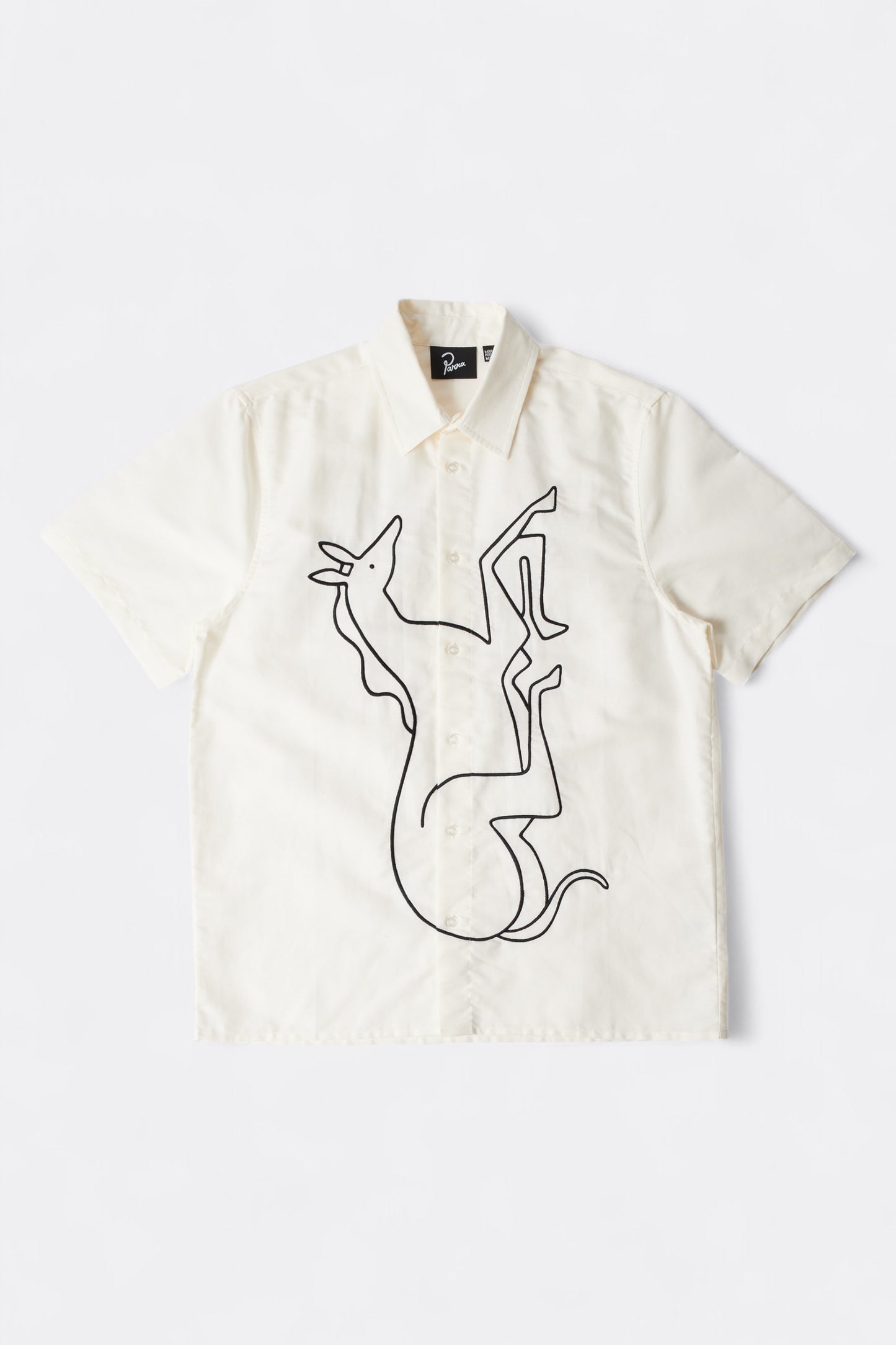 By Parra - Vertical Horse Short Sleeve Shirt (Off White)