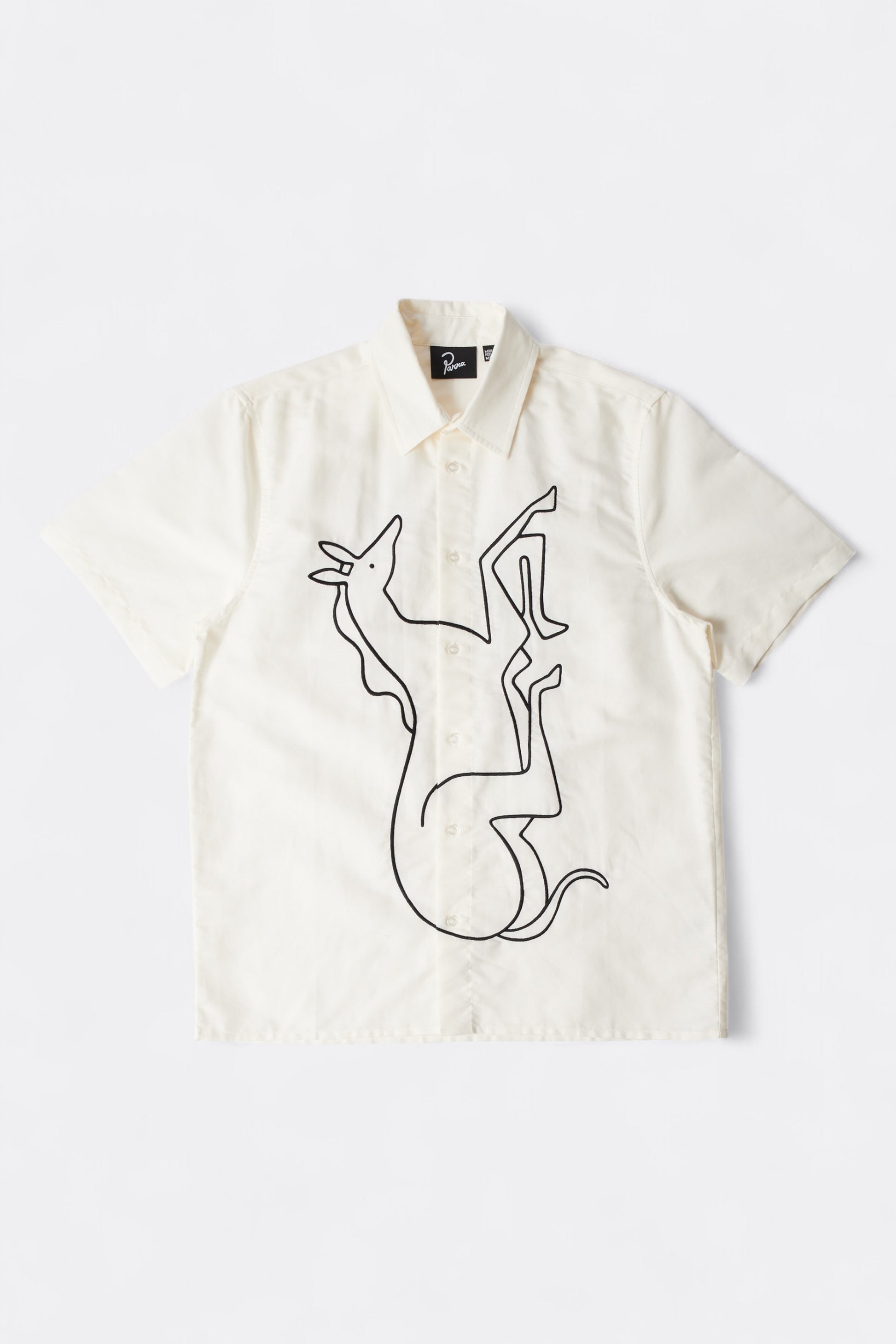 By Parra - Vertical Horse Short Sleeve Shirt (Off White)