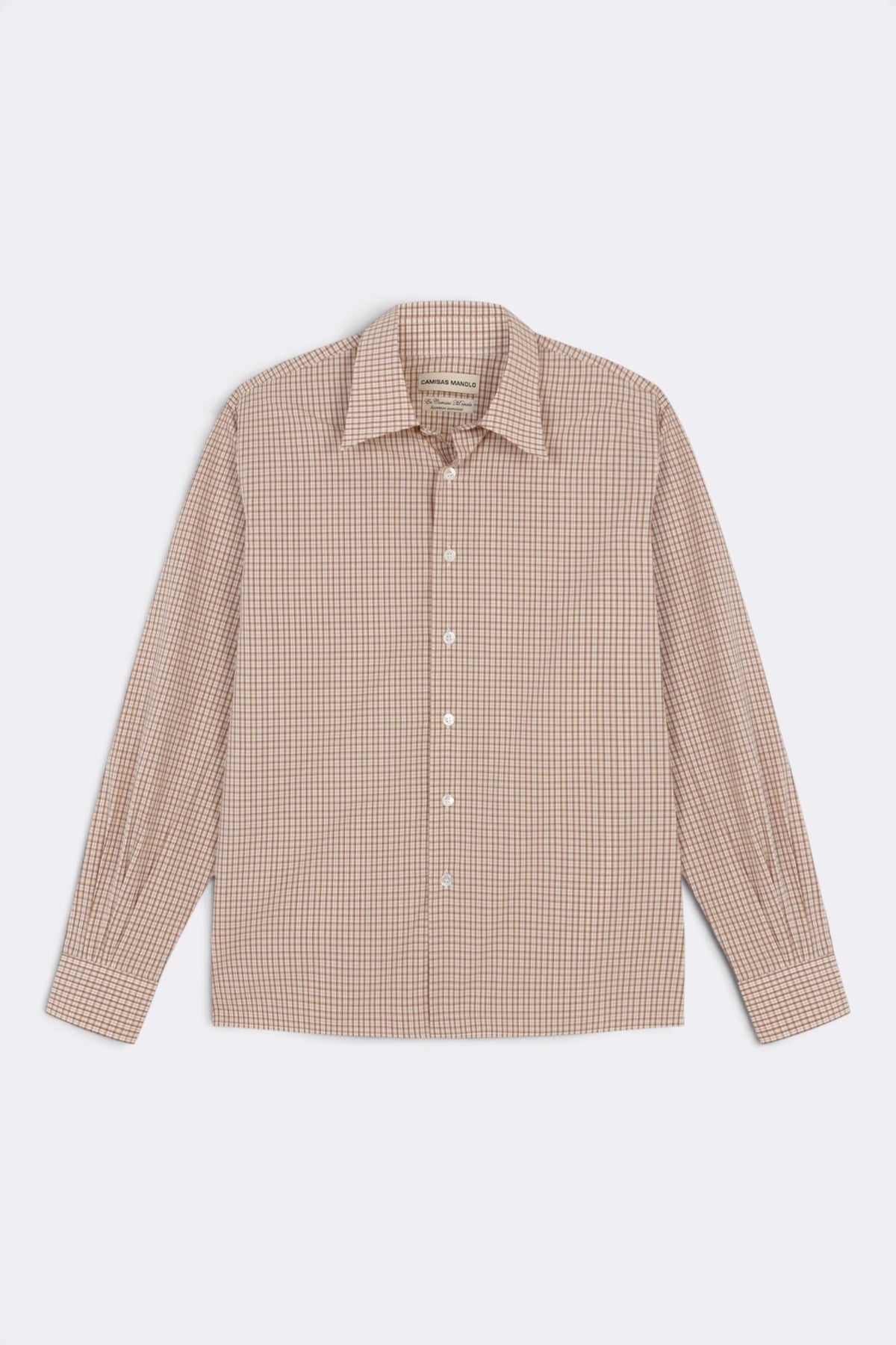 CAMISAS MANOLO Camisa Shirt Beige Camel Checks | Chemise | Edgar Bdx