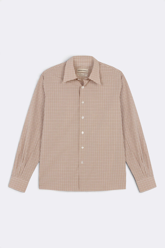 CAMISAS MANOLO Camisa Shirt Beige Camel Checks | Chemise | Edgar Bdx