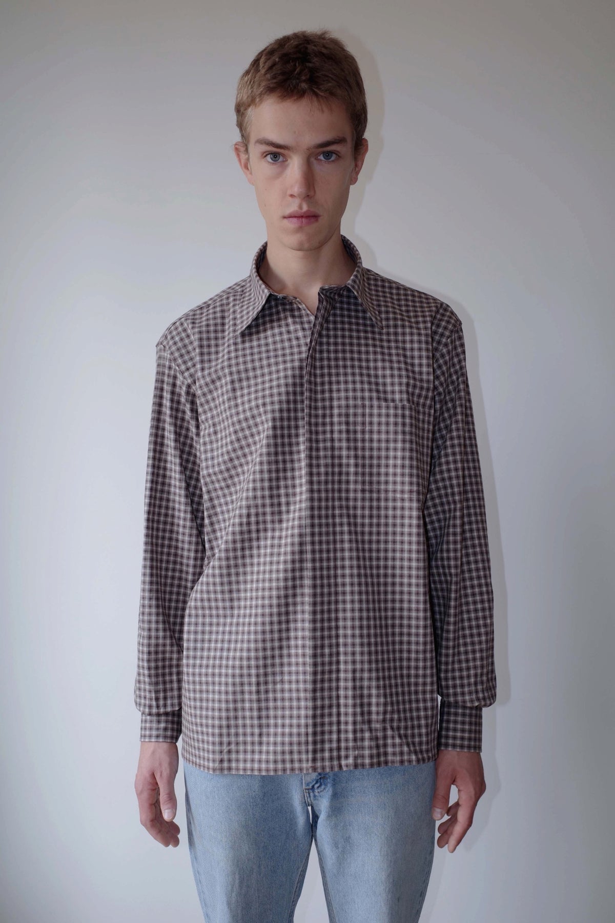 CAMISAS MANOLO Campo Shirt Brown Camel Checks | Chemise | Edgar Bdx