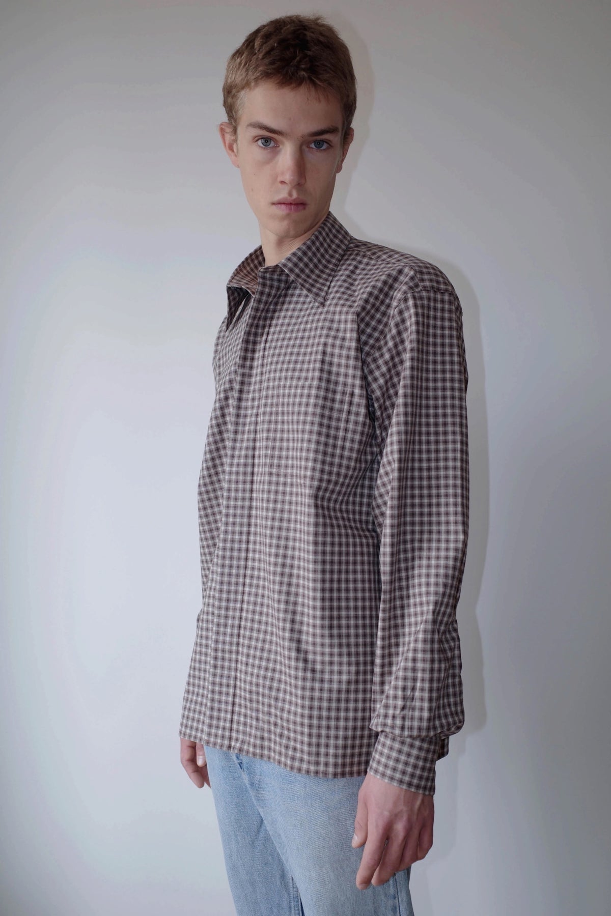 CAMISAS MANOLO Campo Shirt Brown Camel Checks | Chemise | Edgar Bdx