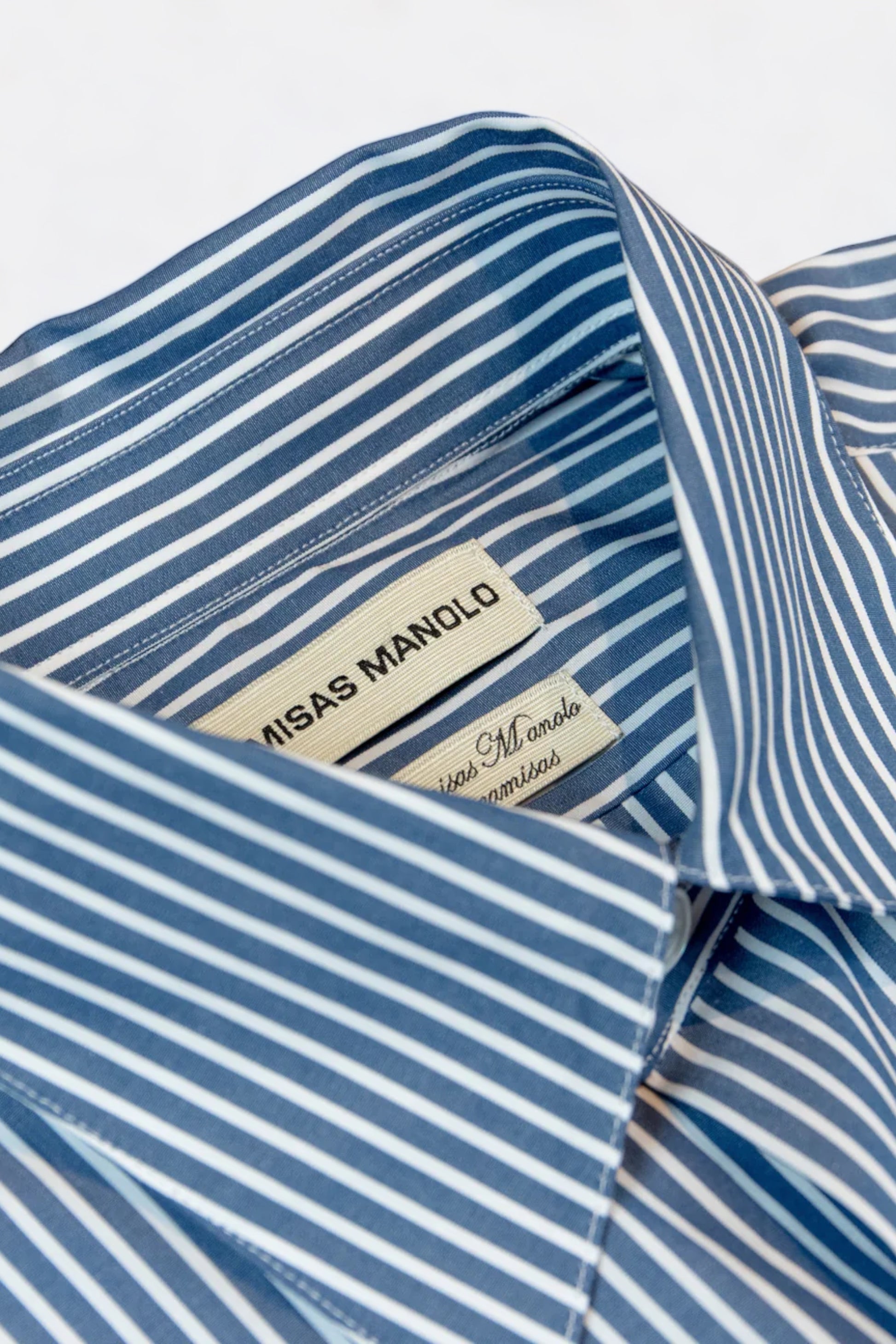 Camisas Manolo - Normal Shirt (Blue / White Stripes)