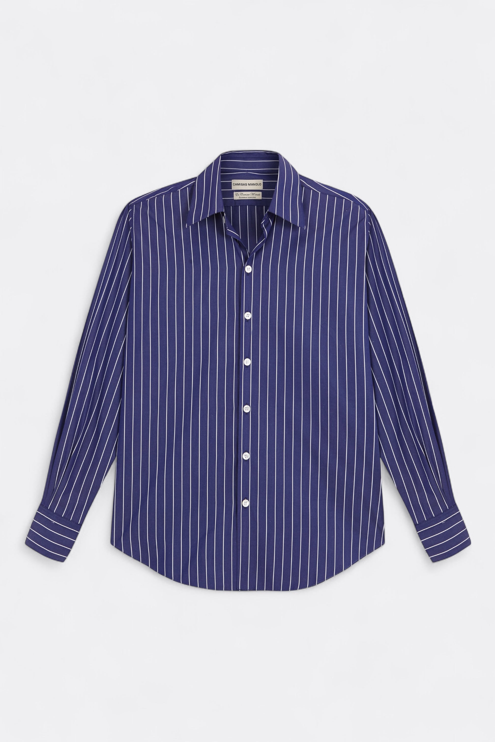 Camisas Manolo - Normal Shirt (Dark Blue / White Stripes)