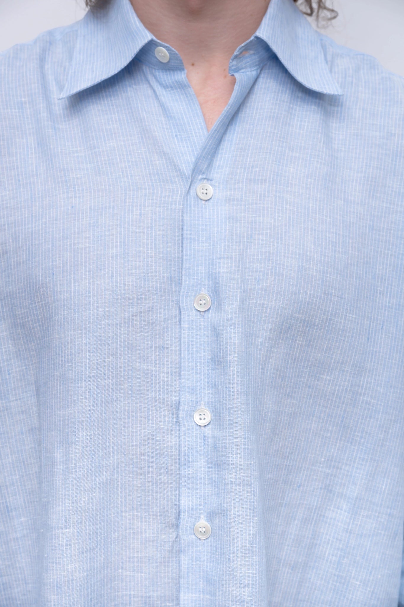Camisas Manolo - Normal Shirt (Light Blue / White Stripes)