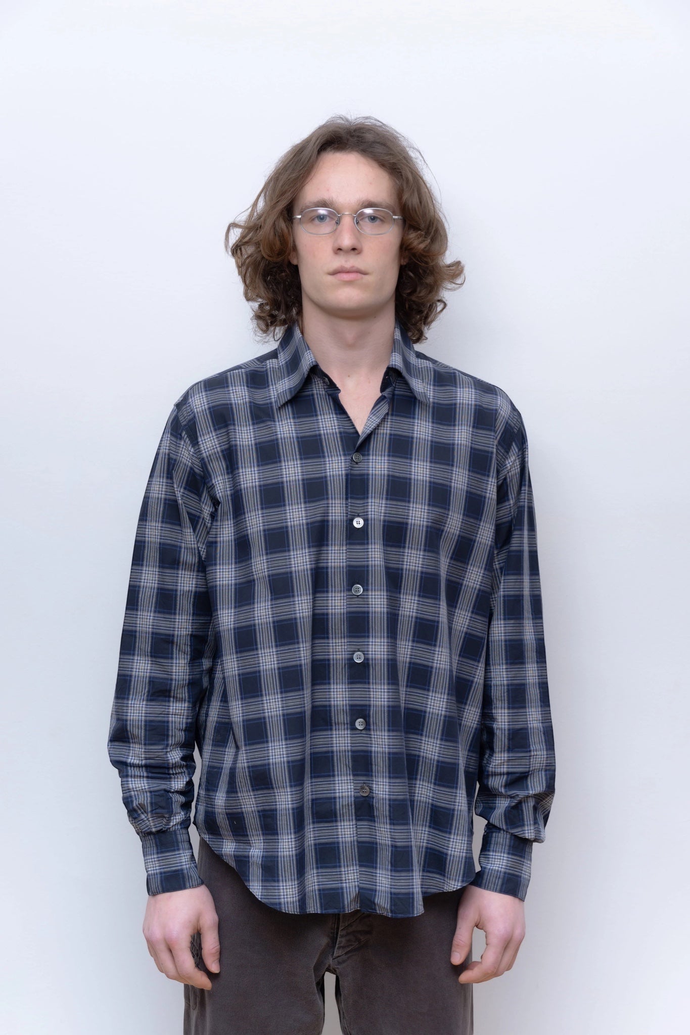 Camisas Manolo - Normal Shirt (Navy Blue / White Checks)