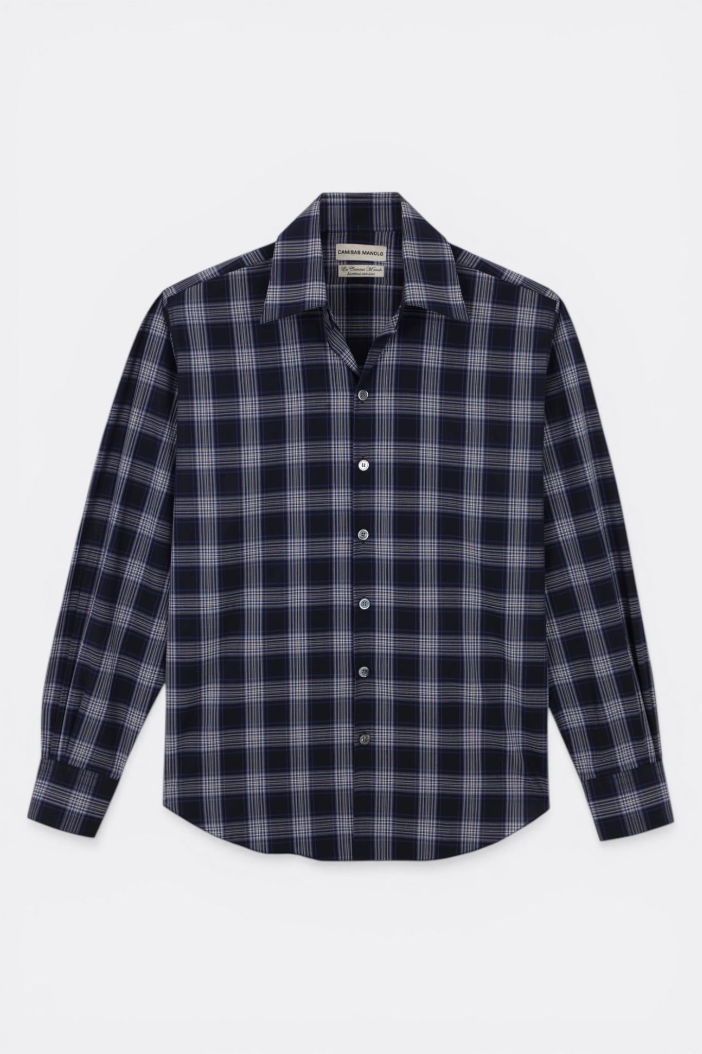 Camisas Manolo - Normal Shirt (Navy Blue / White Checks)