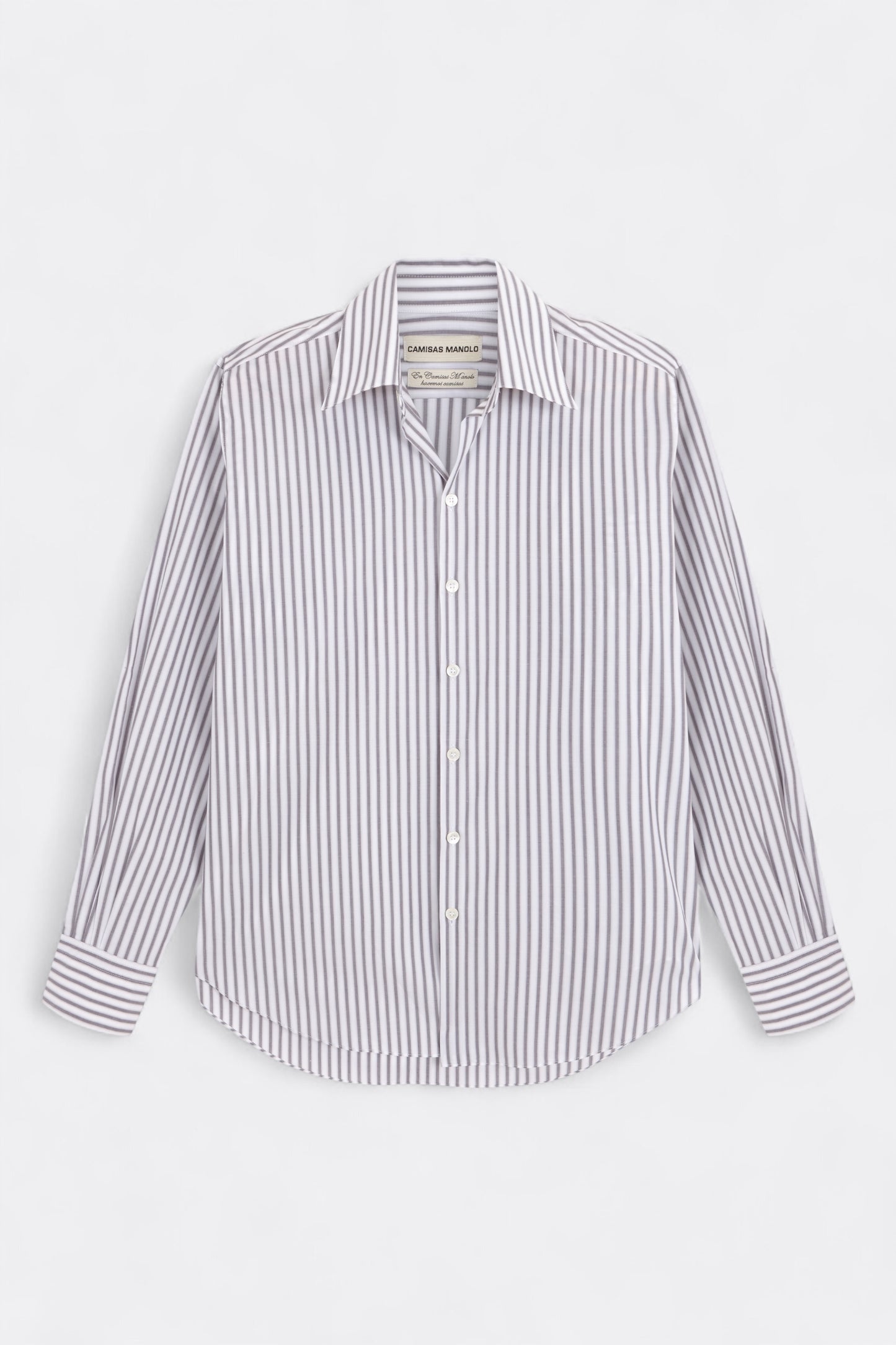 Camisas Manolo - Normal Shirt (White / Black Stripes)