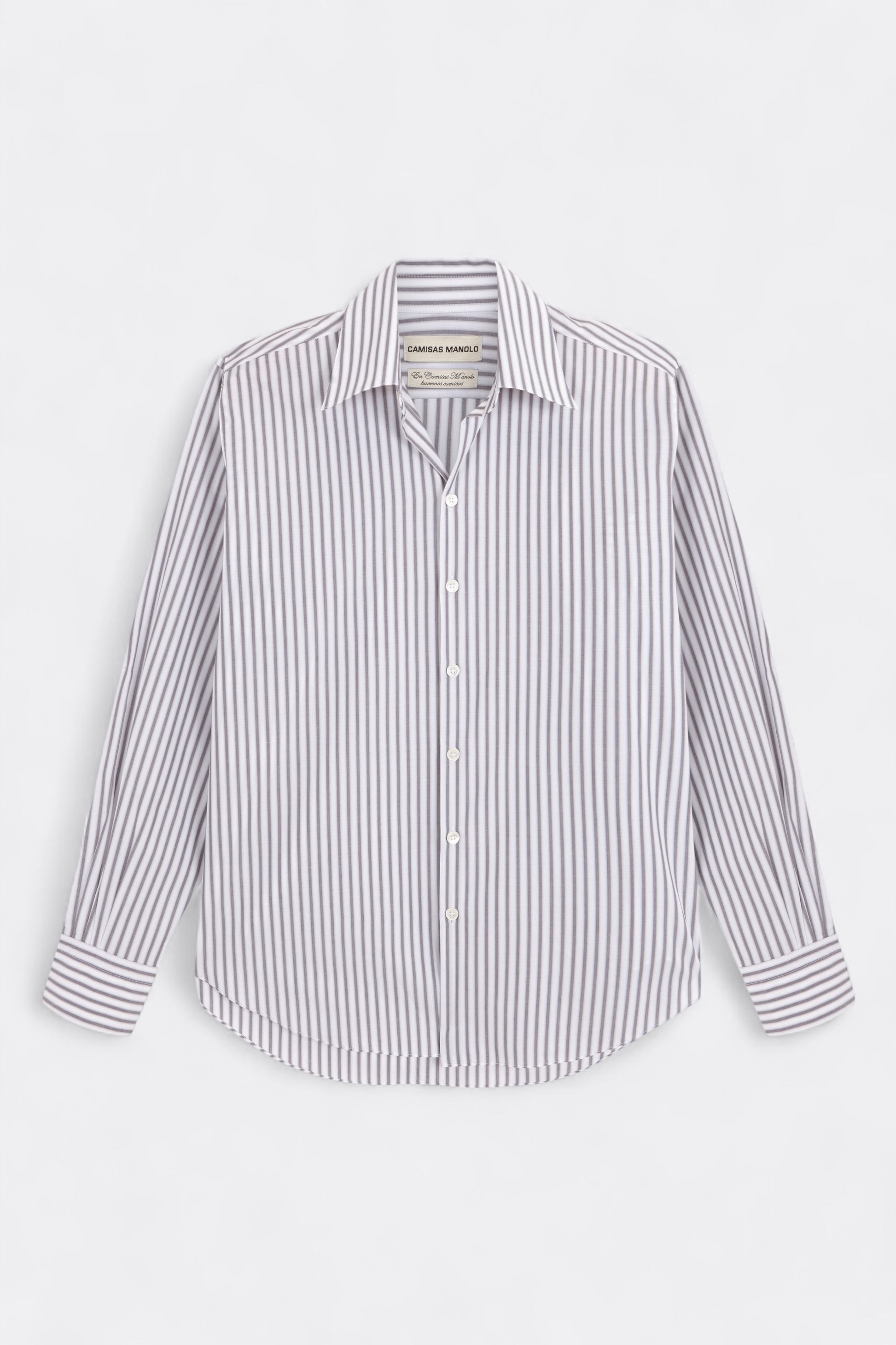 Camisas Manolo - Normal Shirt (White / Black Stripes)